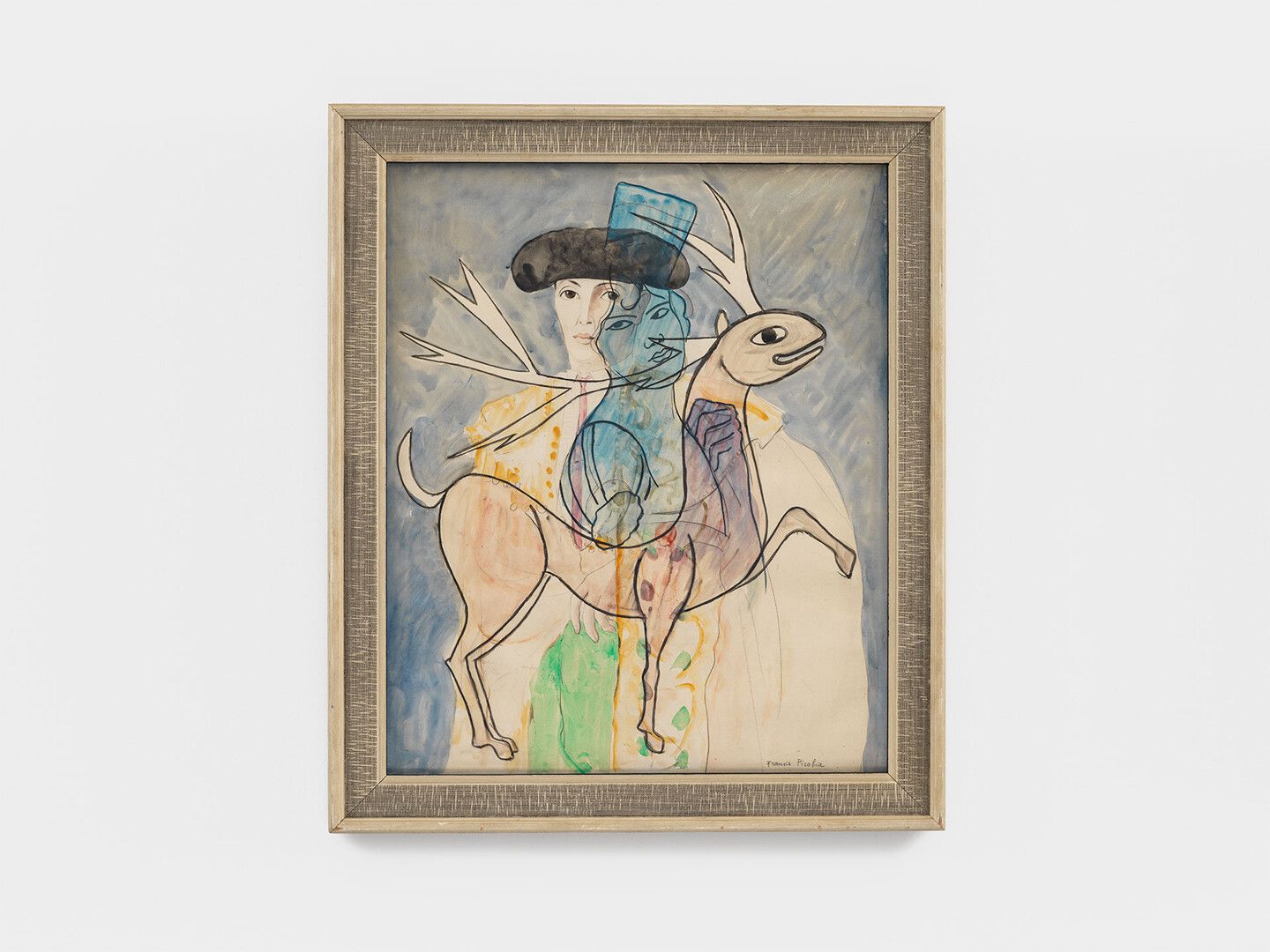 A drawing by Francis Picabia, titled B√™te Rose, translated as Pink Beast, dated 1925 to 1928.