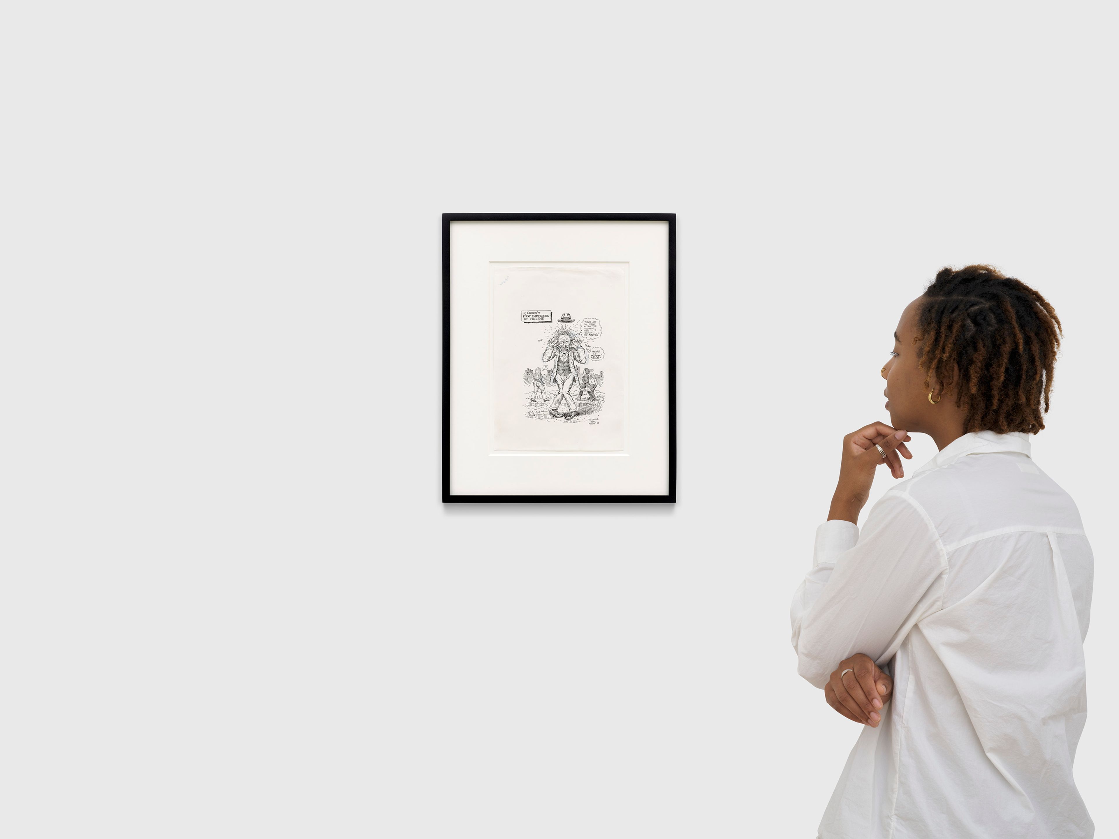A work on paper by R. Crumb, titled R. Crumb's First Impression of Finland, dated 1995.