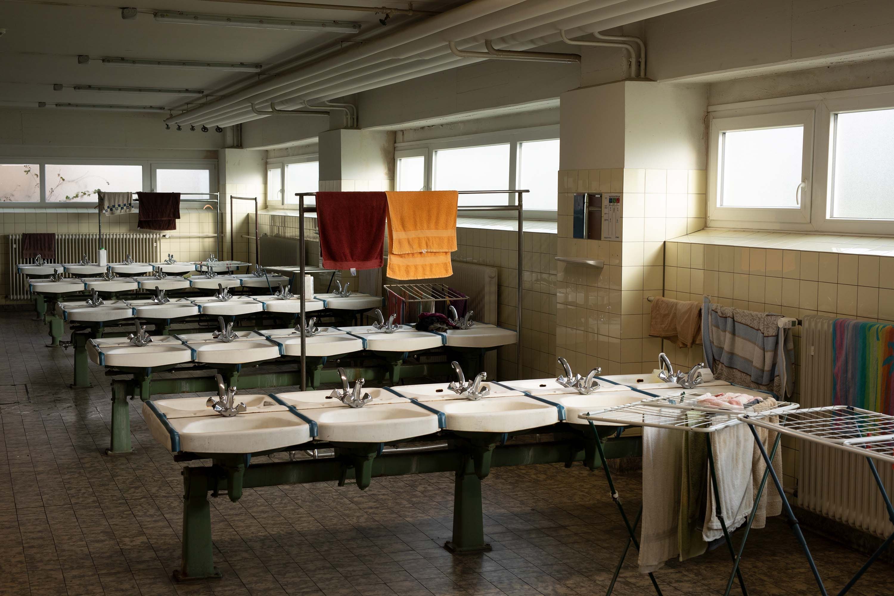 A photograph by Wolfgang Tillmans ﻿Lennartz, titled Factory Washroom, dated 2023.