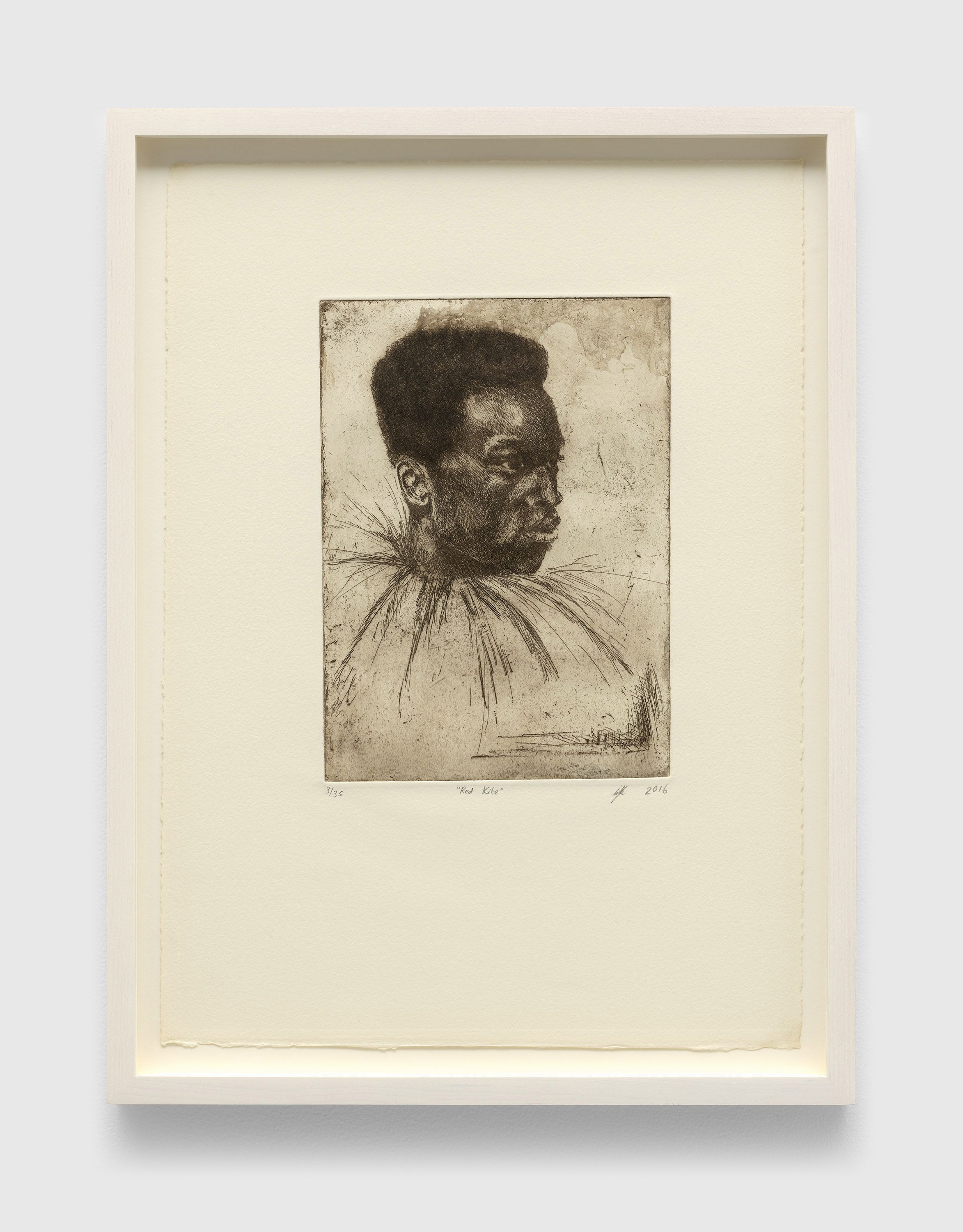 A print by Lynette Yiadom-Boakye, titled Red Kite, dated 2016.