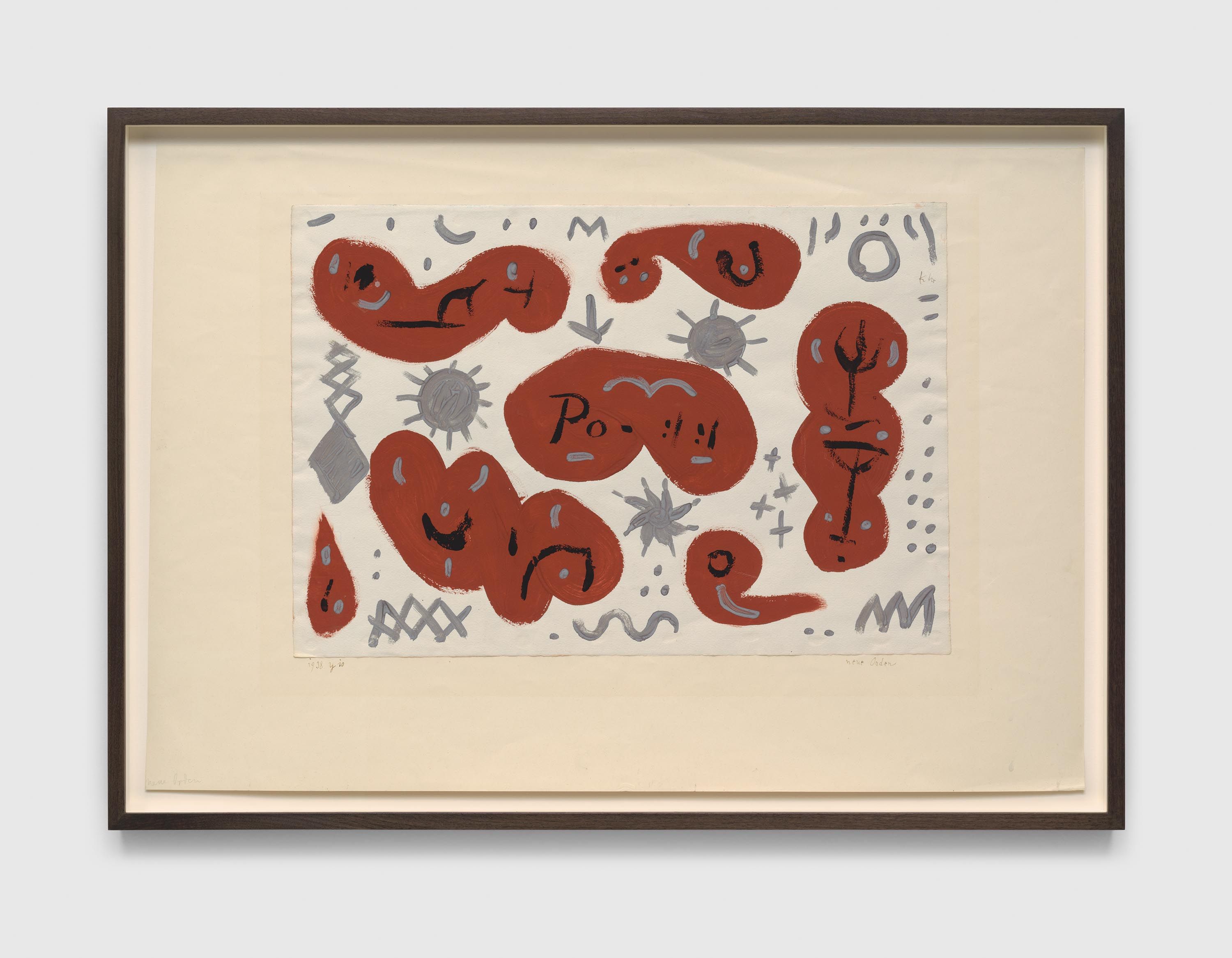 A work on paper by Paul Klee, titled neue Orden (New medals), dated 1938.