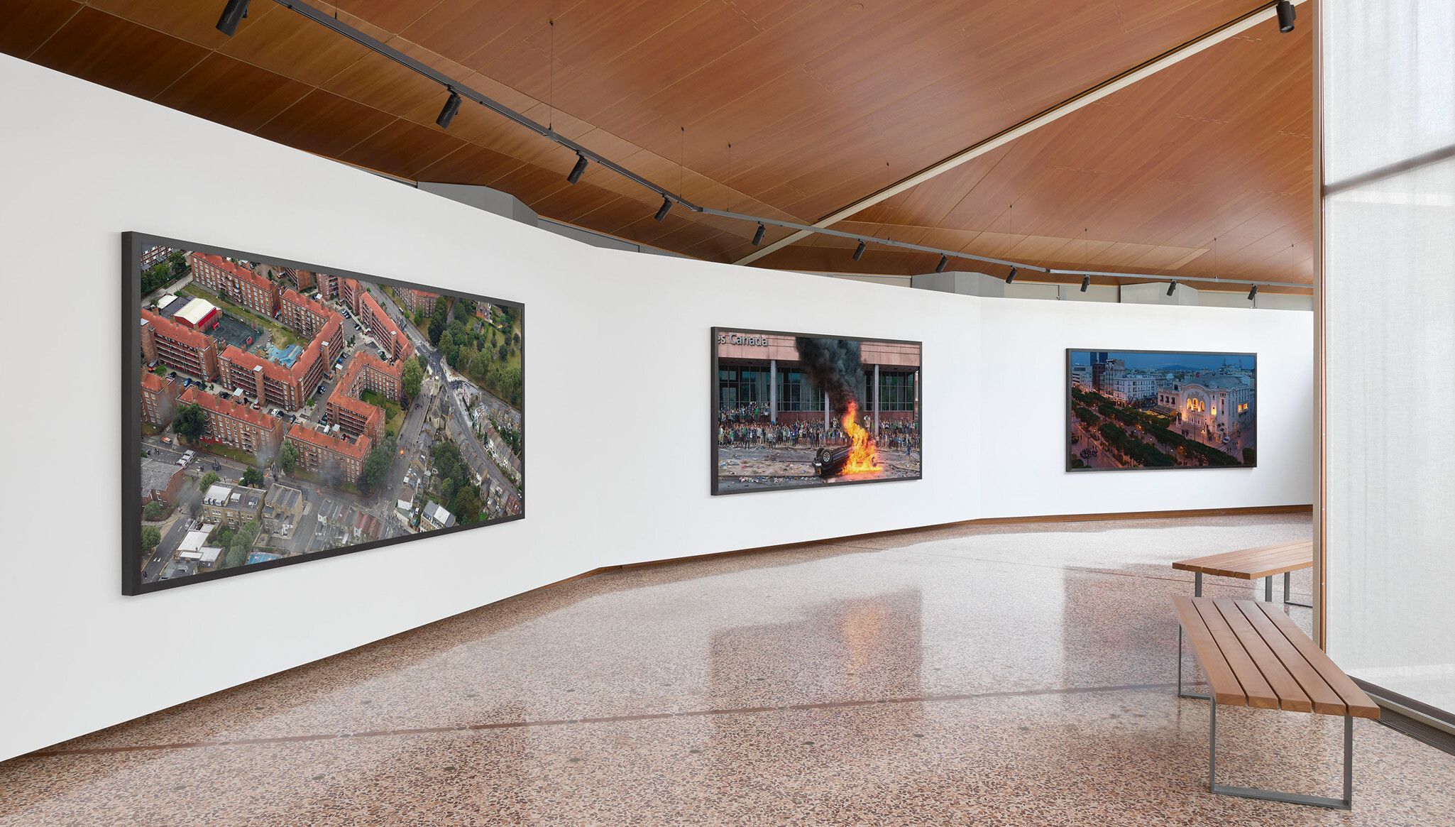 A Photo by Jack Hems of an Installation view, Stan Douglas: 2011≠1848, Canada Pavilion, Biennale Arte dated 2022, in Venice. 