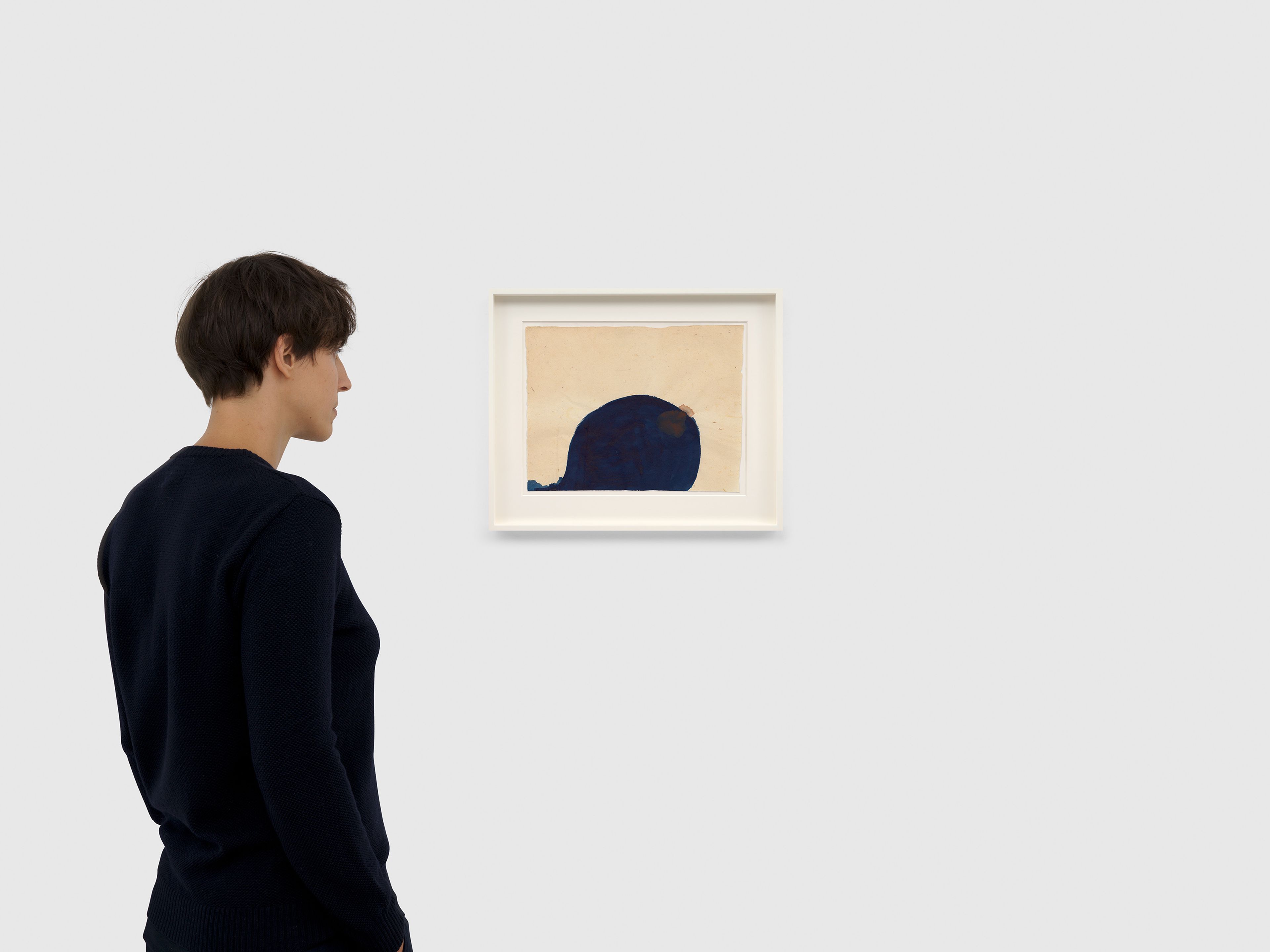 A work on paper by Suzan Frecon, titled prussian (haematite) 1/25, dated 2025.