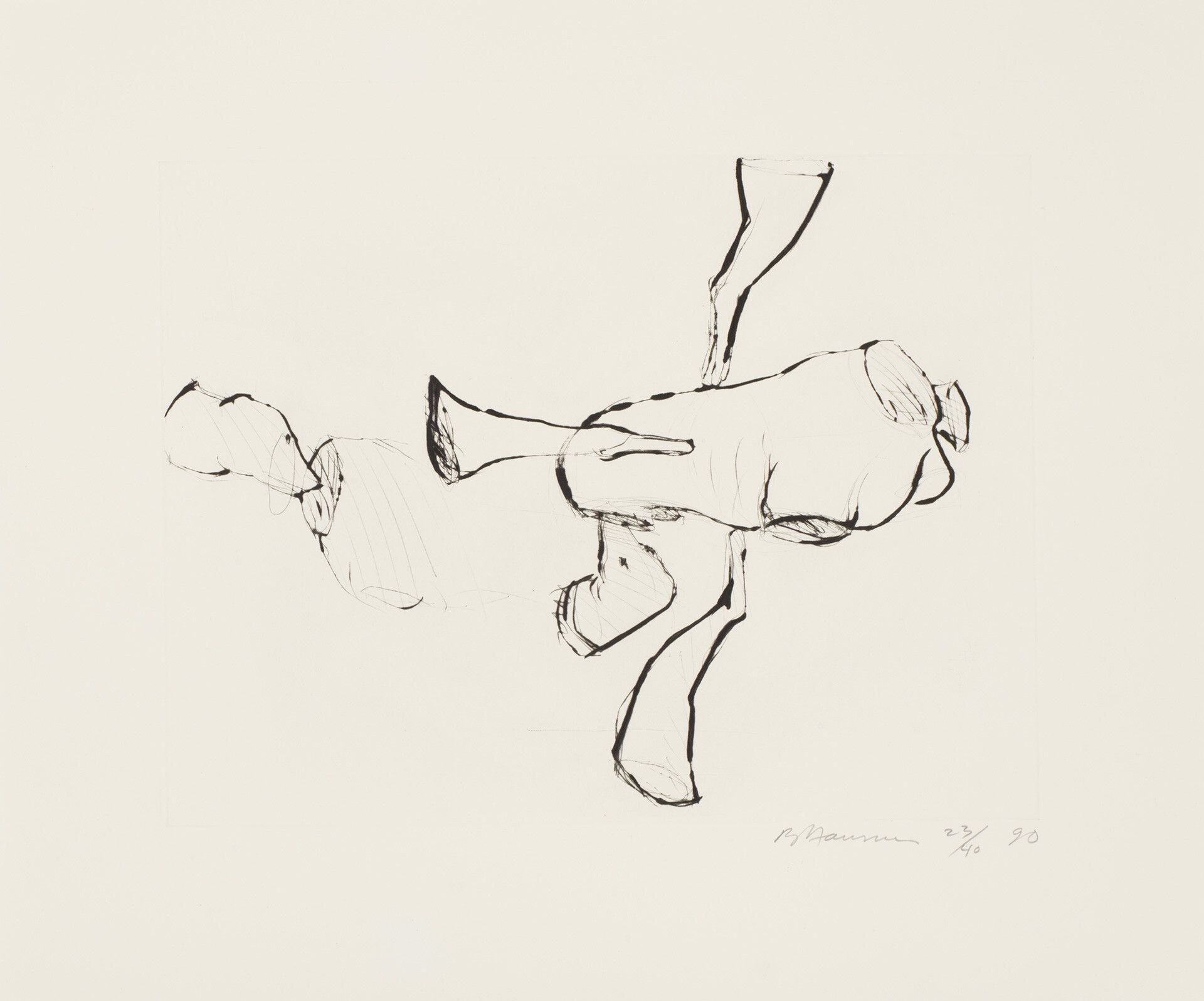 An untitled work on paper by Bruce Nauman dated 1989-1990