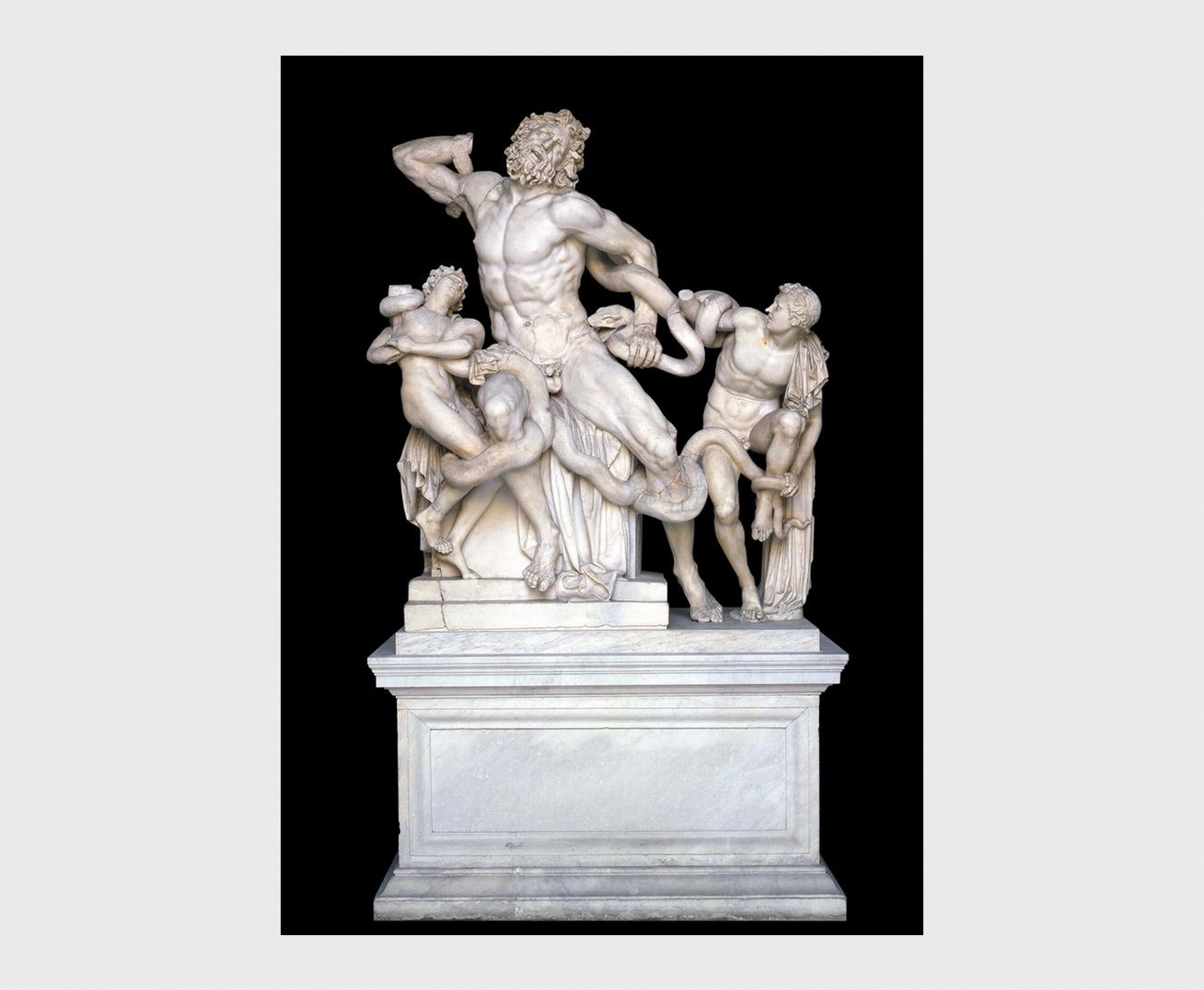 A sculpture of Group with Laocoön and his sons, c. 40-20 BCE, Vatican Museums, Rome