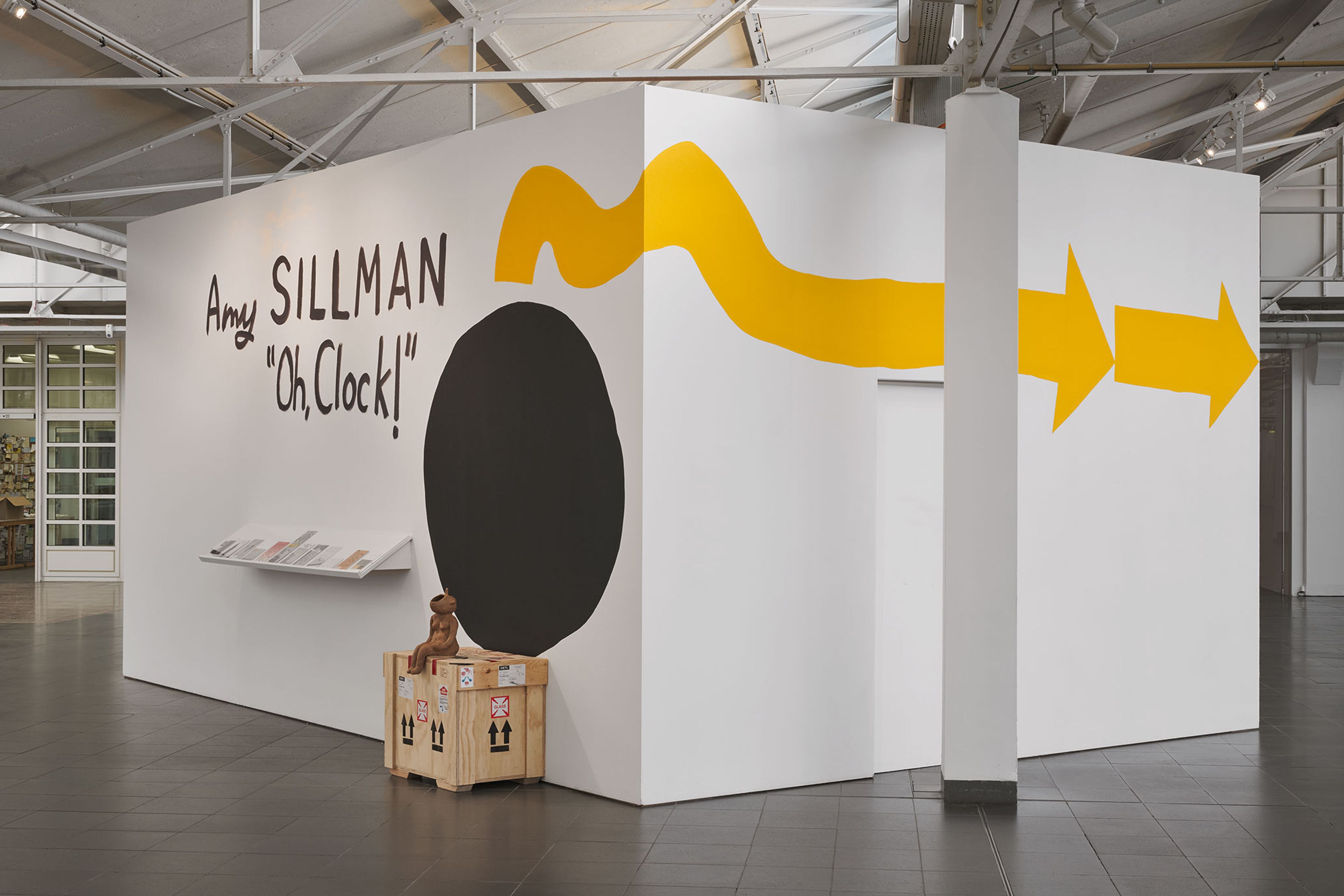 Installation view of the exhibition titled Amy Sillman: Oh Clock! at Ludwig Forum in Aachen, Germany, dated 2025.