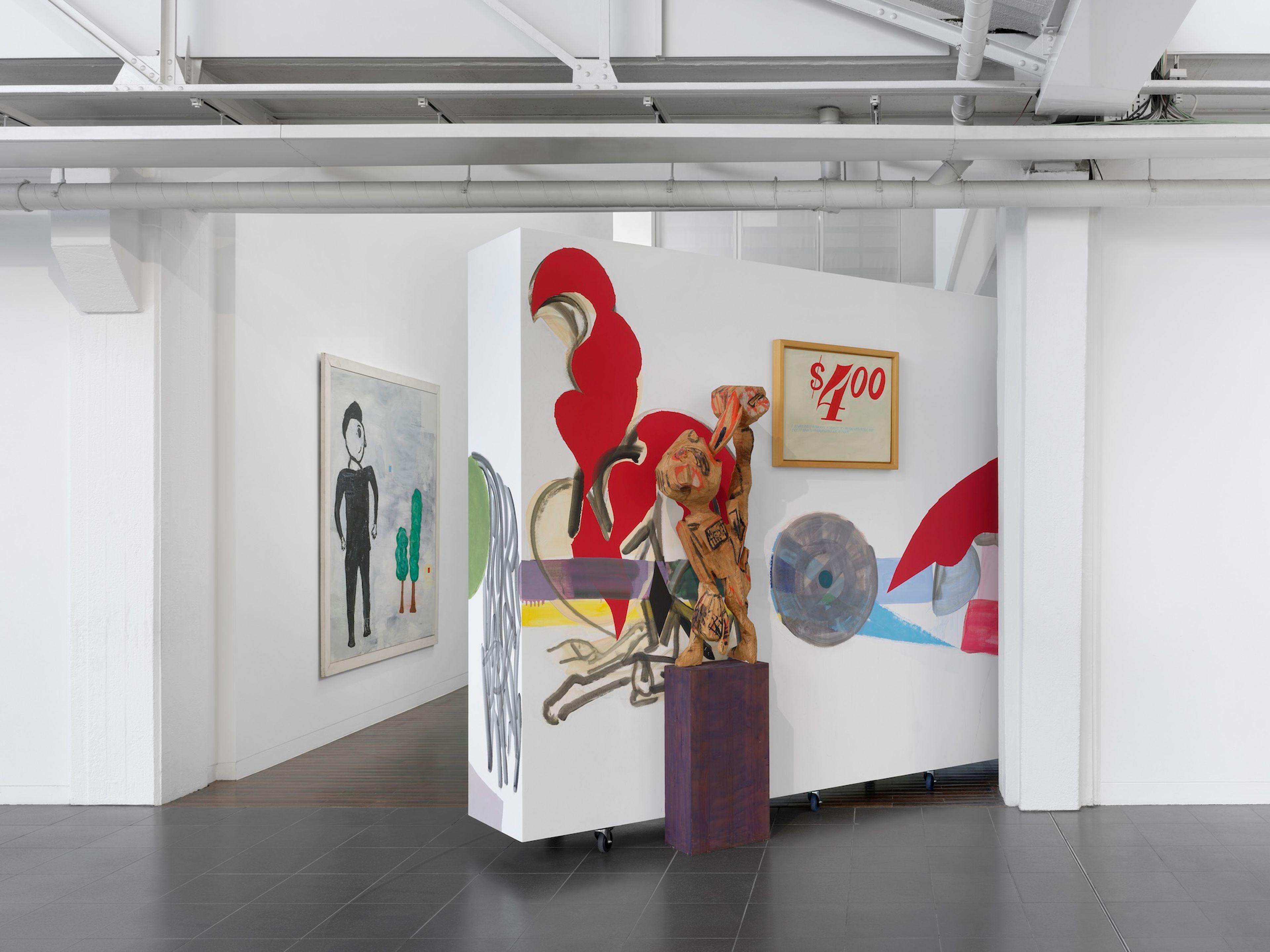 Installation view of the exhibition titled Amy Sillman: Oh Clock! at Ludwig Forum in Aachen, Germany, dated 2025.