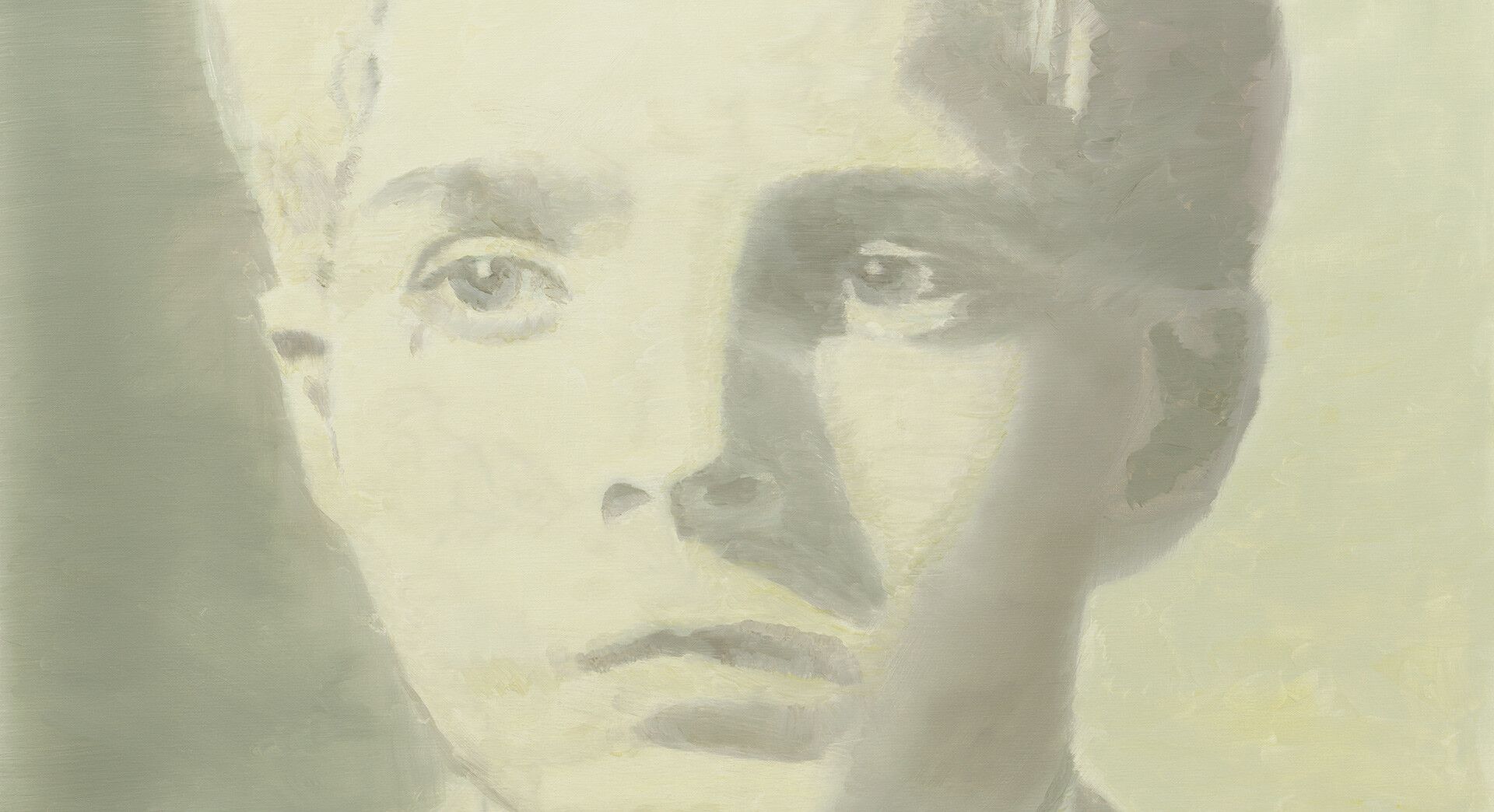 A detail from a painting by Luc Tuymans, titled The Valley, dated 2007.