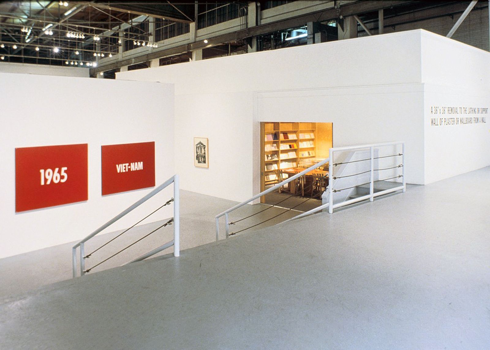 Installation view, 1965–1975: Reconsidering the Object of Art, 1995, The Temporary Contemporary. Courtesy The Museum of Contemporary Art, Los Angeles. Photo by Fredrik Nilsen Studio