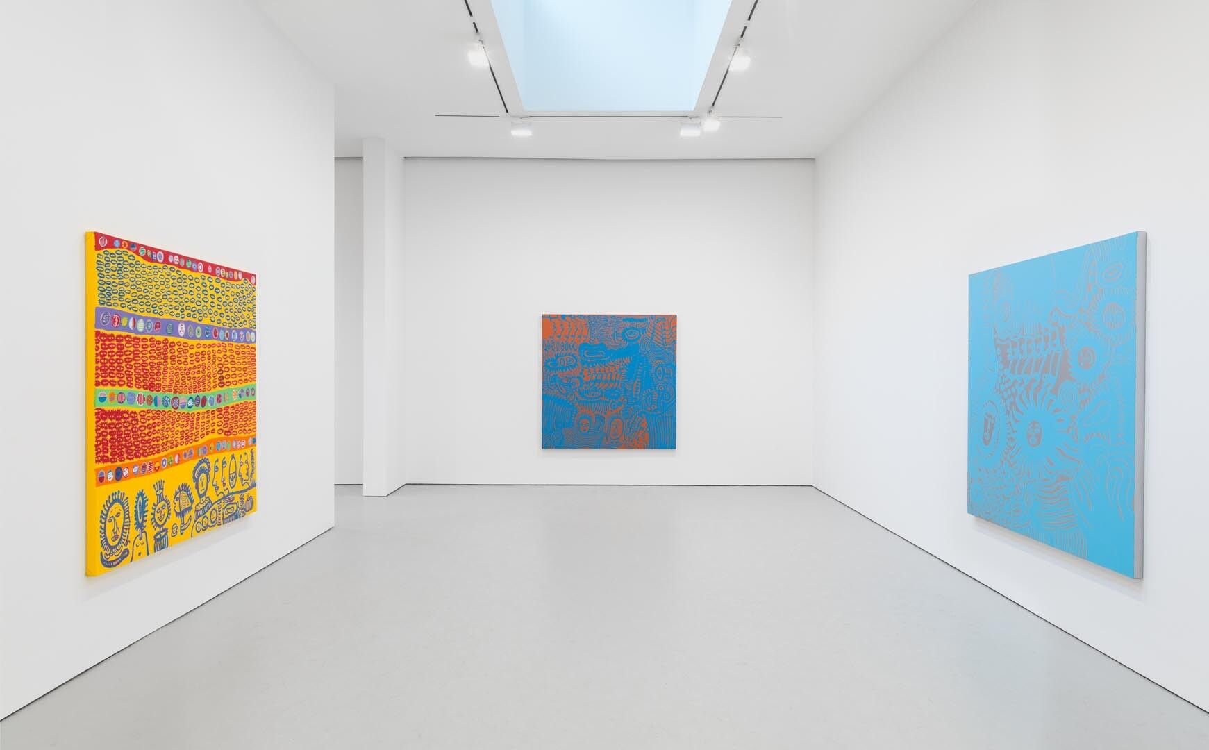 Installation view of the exhibition Yayoi Kusama: I Who Have Arrived In Heaven, at David Zwirner in New York, dated 2013.
