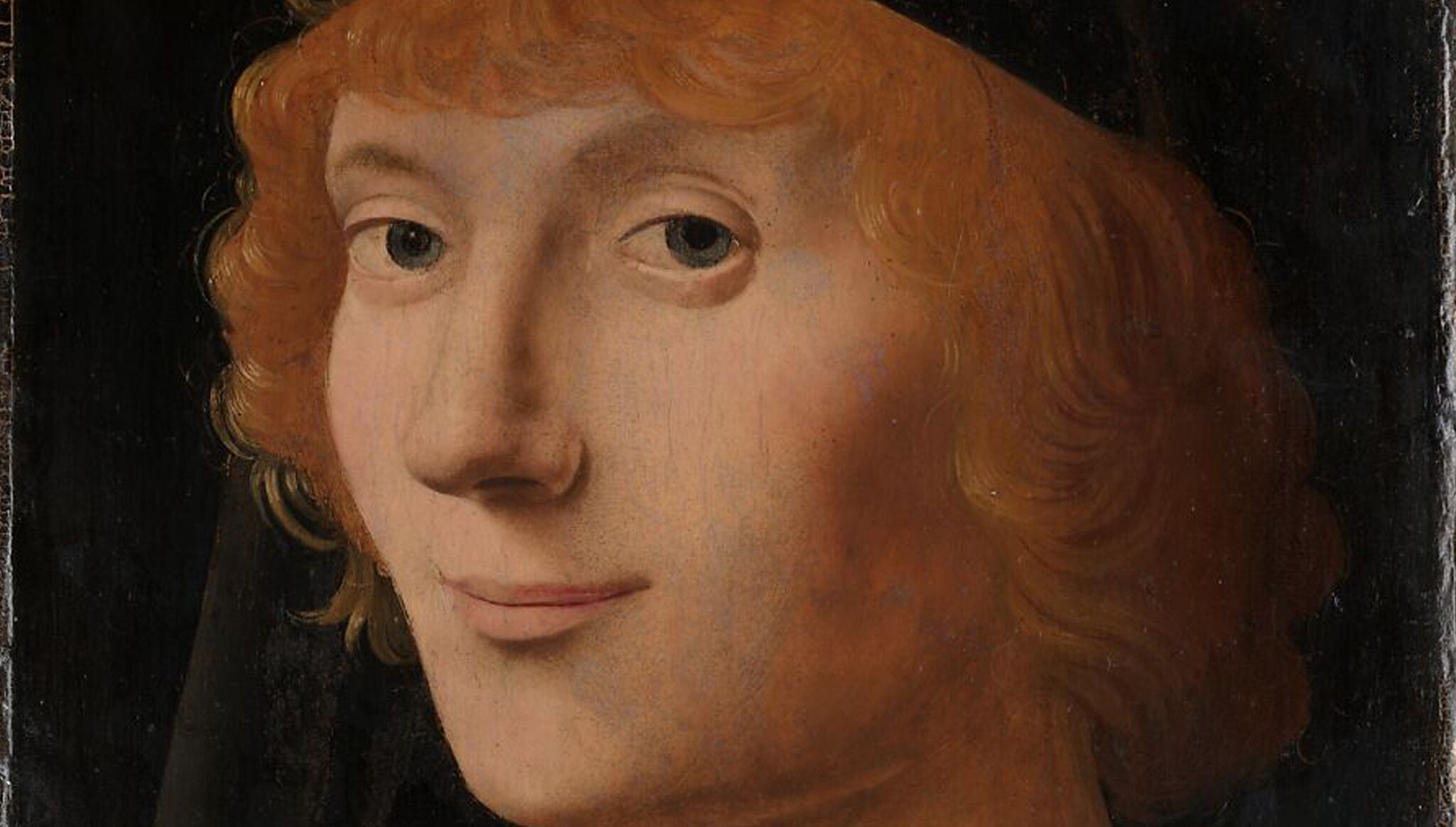 A detail of an artwork by Antonello da Messina, Portrait of a Young Man, circa 1470. Collection of the Metropolitan Museum of Art, New York