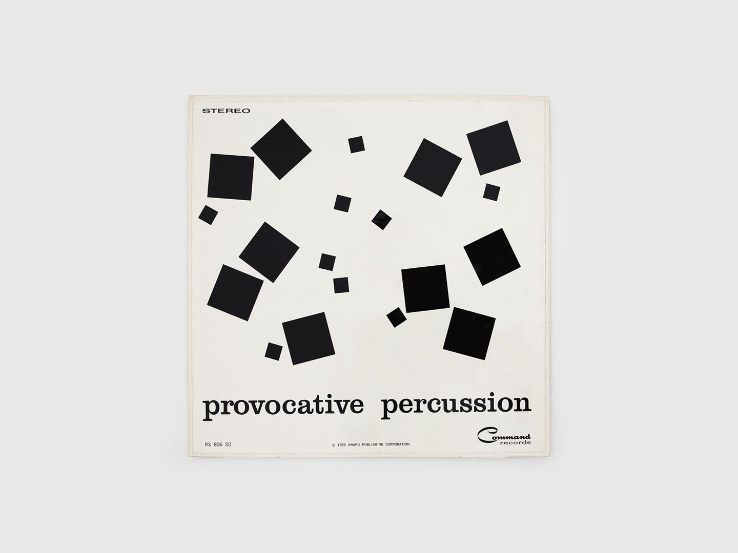 An offset printed record album jacket by Josef Albers. Album titled Provocative Percussion, dated 1959.