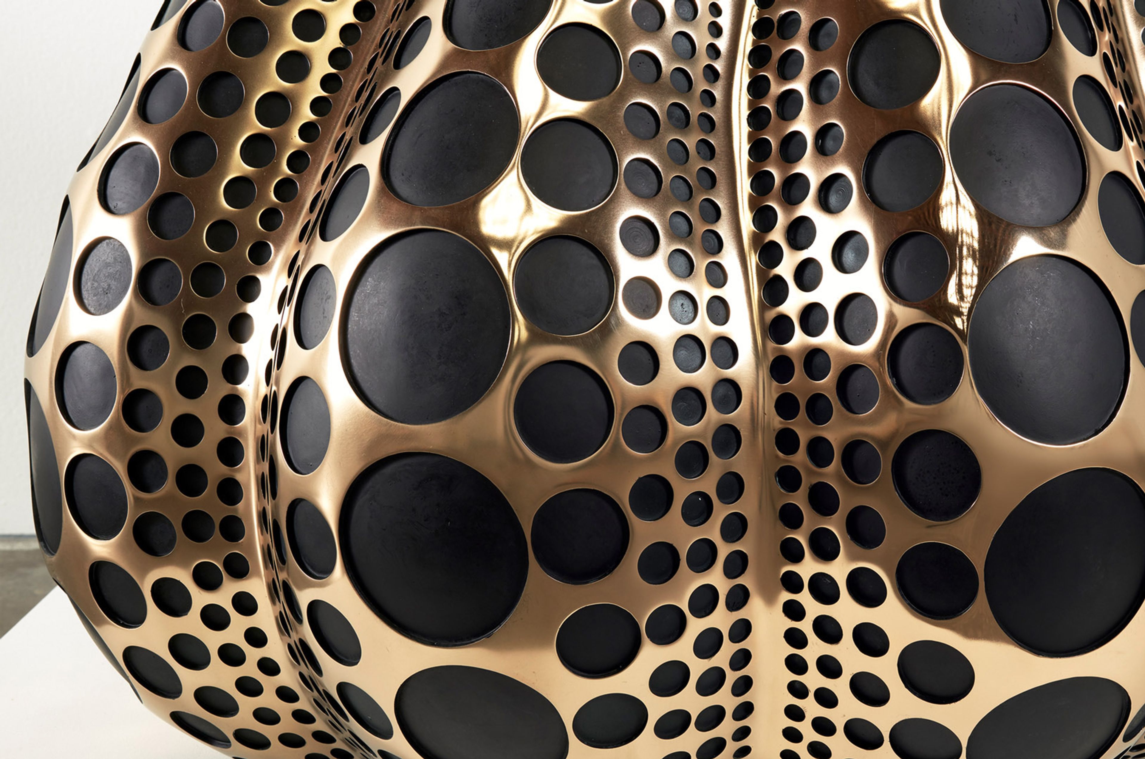 A detail from a work by Yayoi Kusama, titled Pumpkin (M), dated 2016.