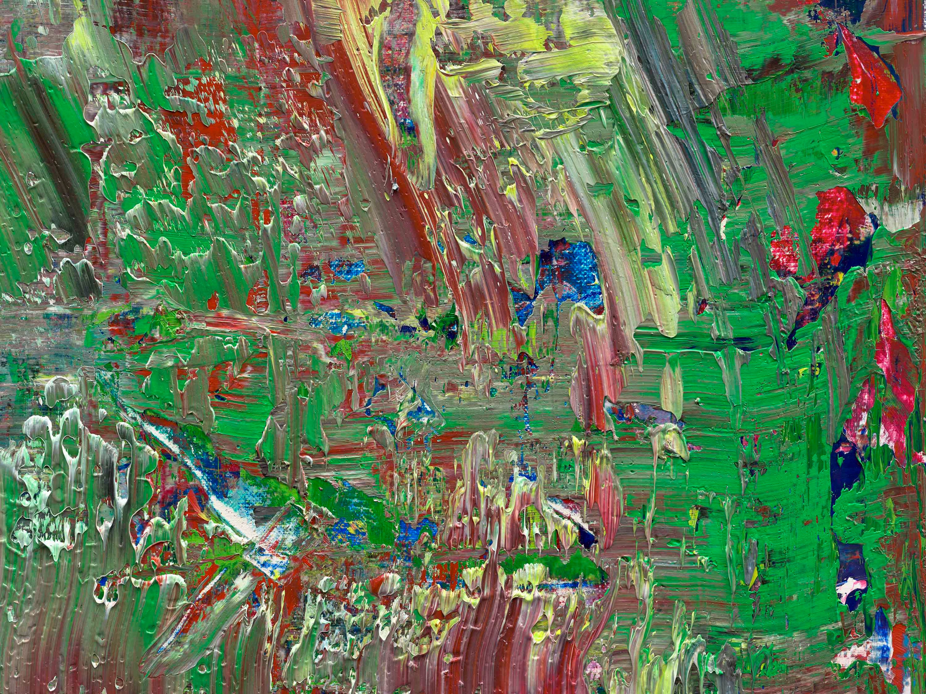 A detail from a painting by Gerhard Richter, titled Abstraktes Bild (Abstract Painting), dated 2016.