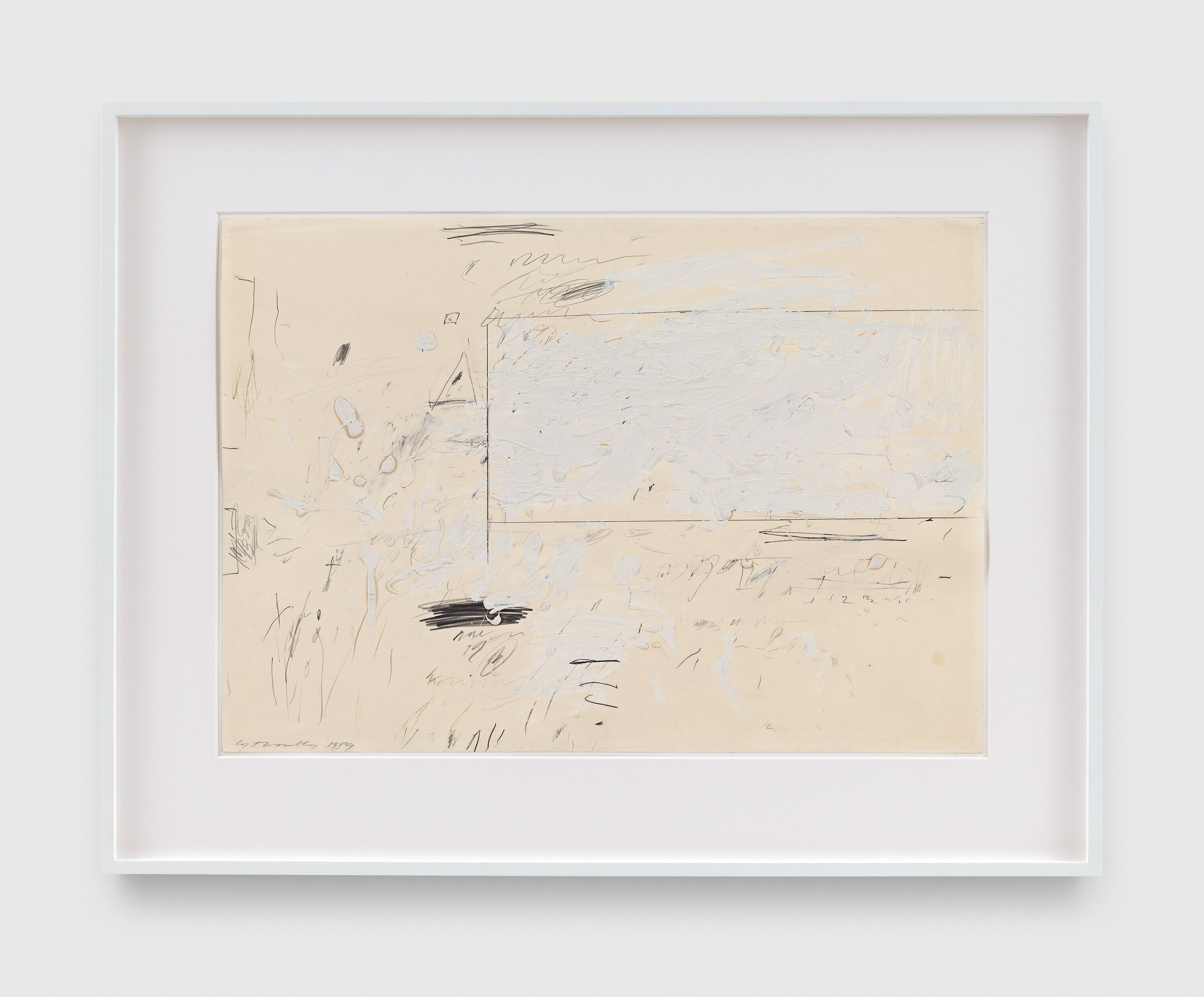 A work on paper by Cy Twombly, titled Sperlonga drawing, dated 1959.