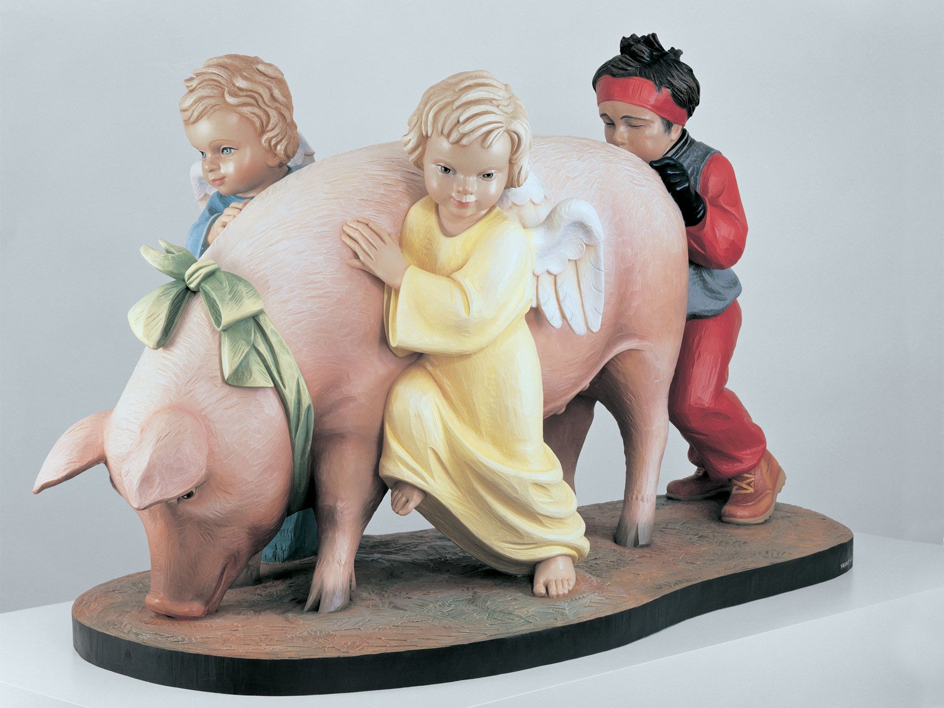 A sculpture by Jeff Koons, titled Ushering in Banality, dated 1988.