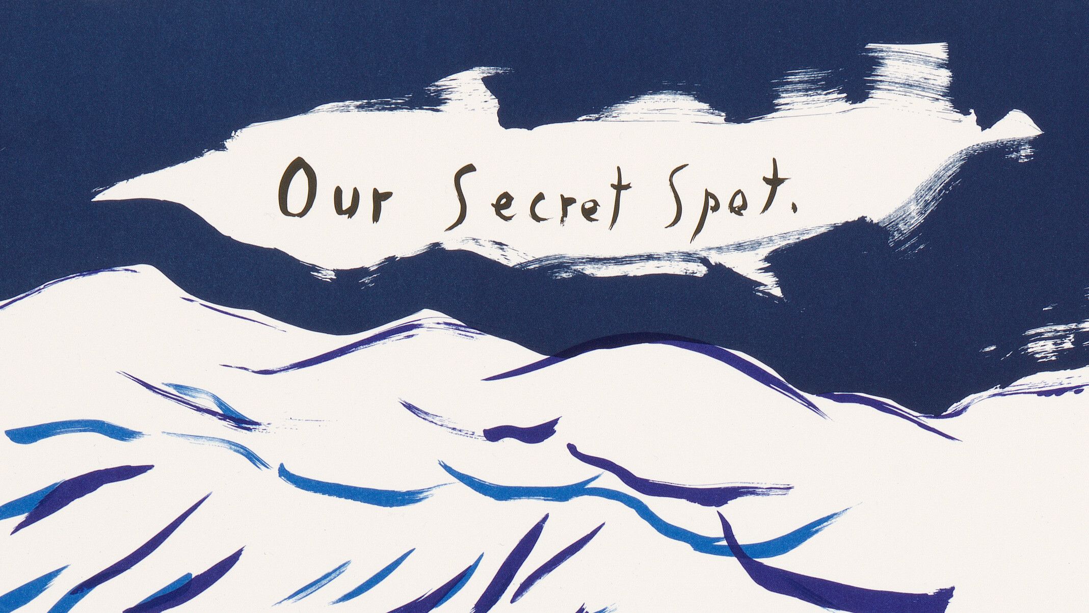 A detail of Raymond Pettibon, called No Title (Our Secret Spot.), dated 2022