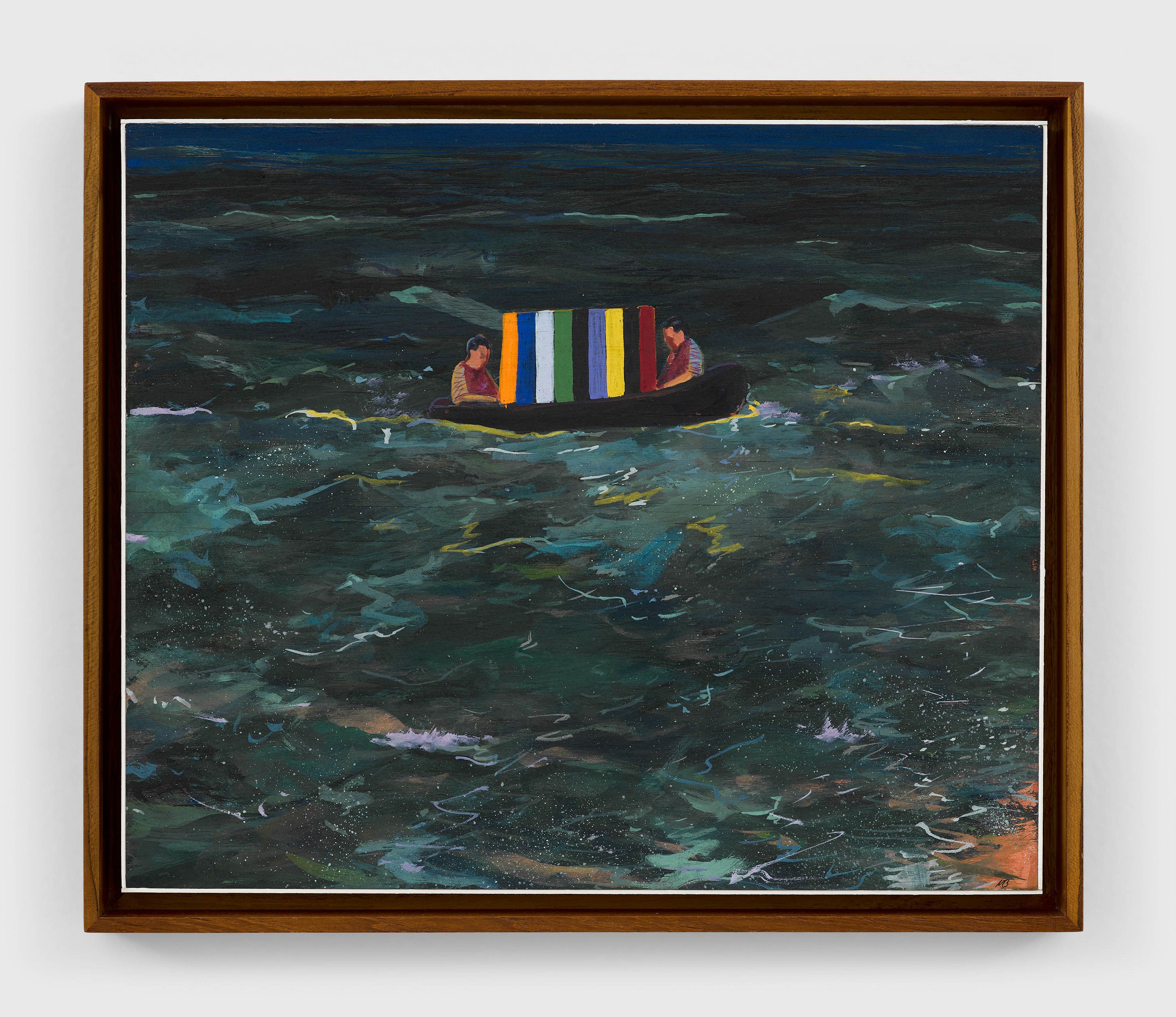 A casein on board artwork by Mahesh Baliga, titled Diversion, dated 2022.