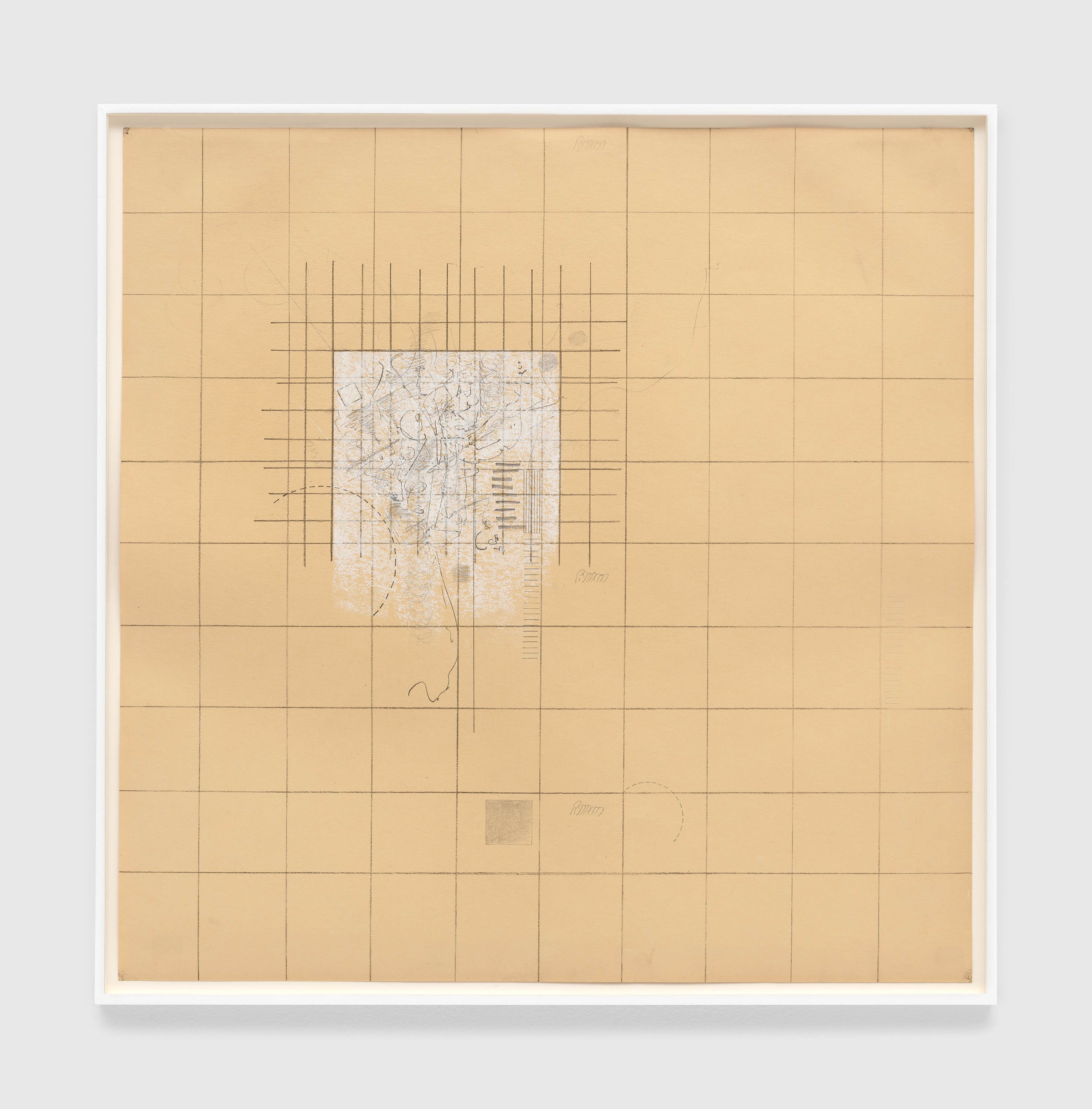 A work on paper by Robert Ryman, titled Yellow Drawing #10, dated 1963.