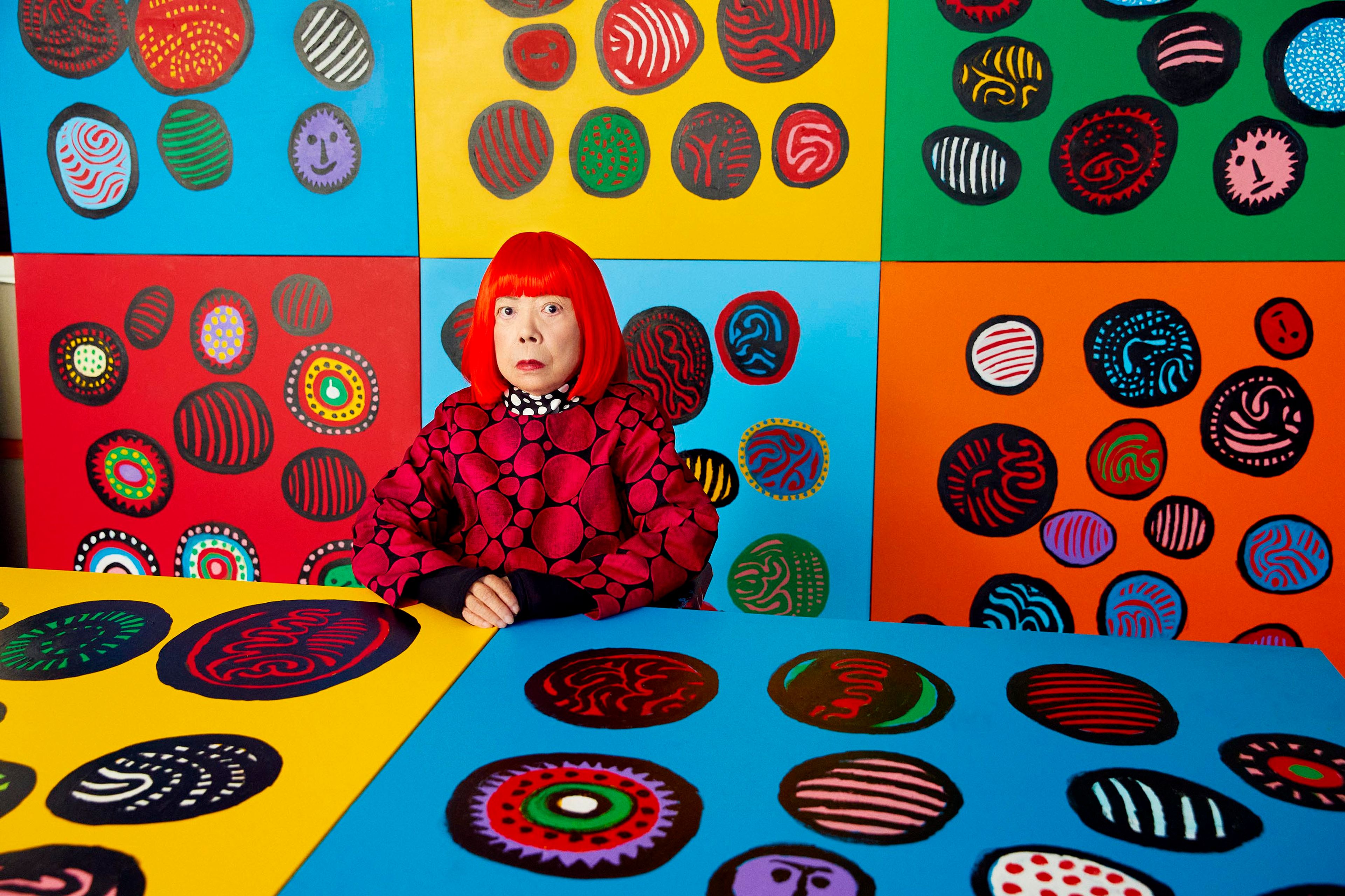 A portrait of Yayoi Kusama dated 2021.