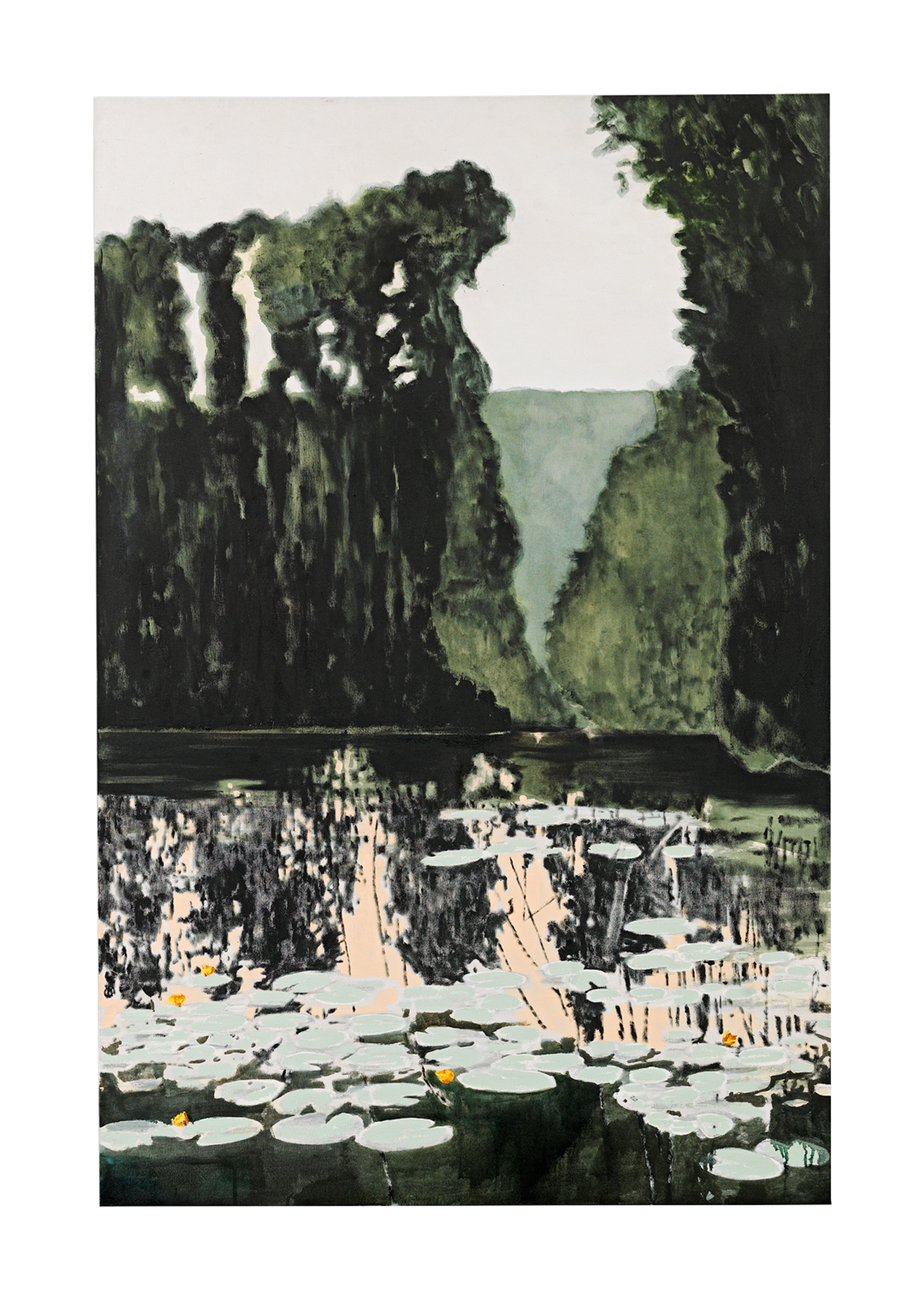 A painting by Mamma Andersson, titled Pond, dated 2019.