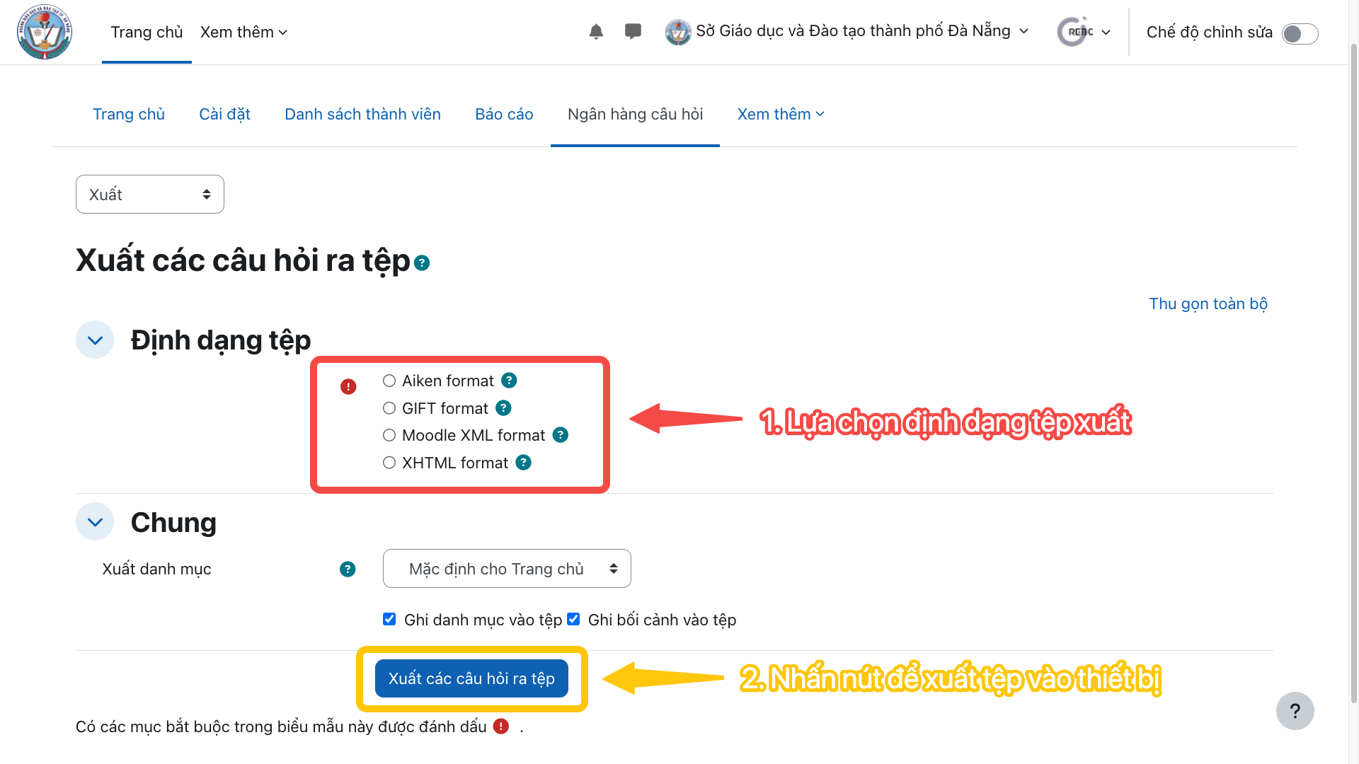 Hướng dẫn xây dựng và quản lý ngân hàng câu hỏi trên LMS