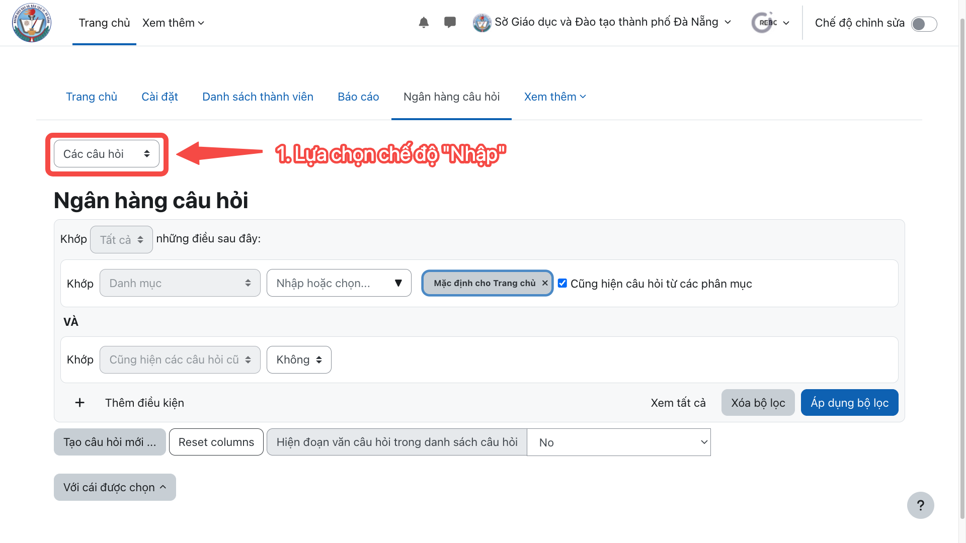 Hướng dẫn xây dựng và quản lý ngân hàng câu hỏi trên LMS