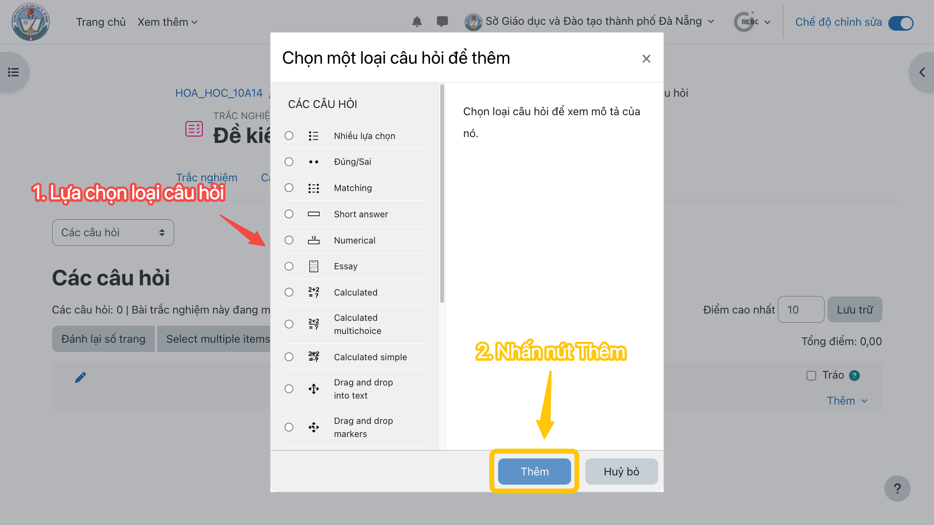 Hướng dẫn tạo bài tập tự luận và đề kiểm tra trên LMS