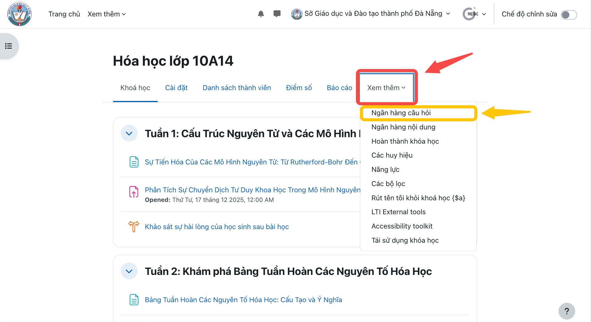 Hướng dẫn xây dựng và quản lý ngân hàng câu hỏi trên LMS