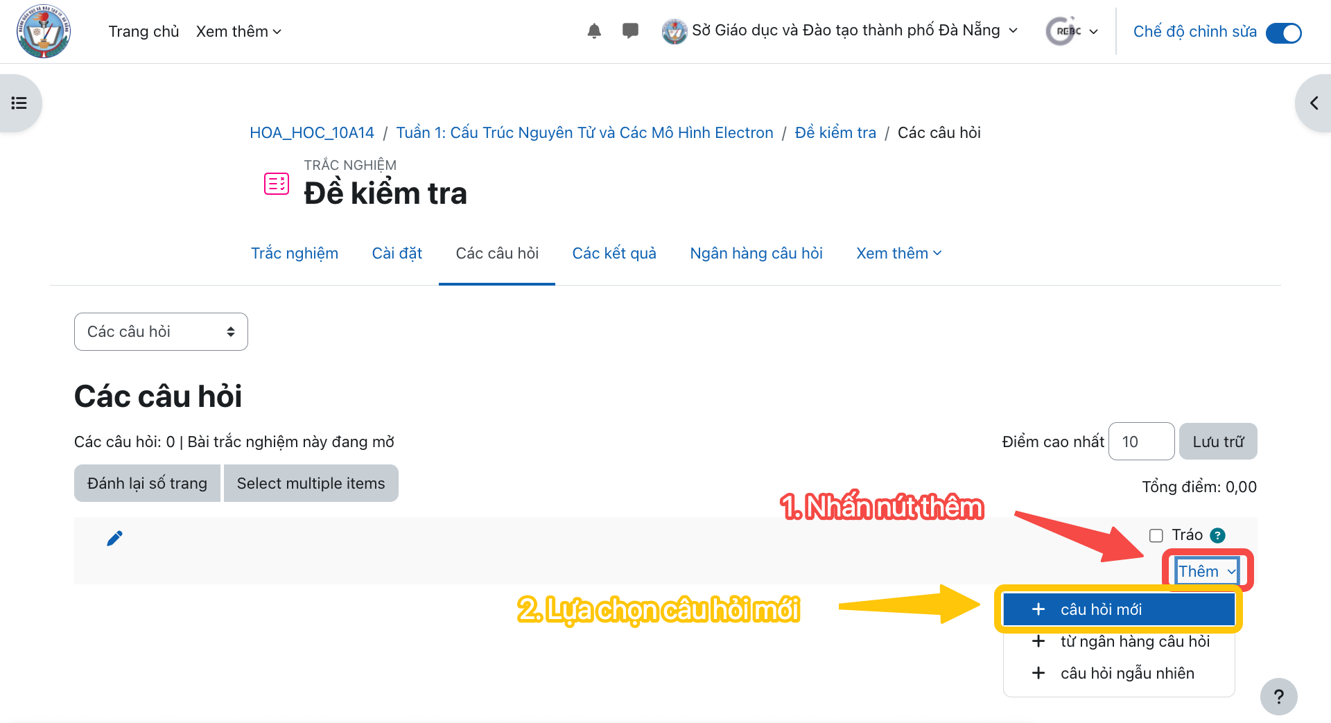 Hướng dẫn tạo bài tập tự luận và đề kiểm tra trên LMS