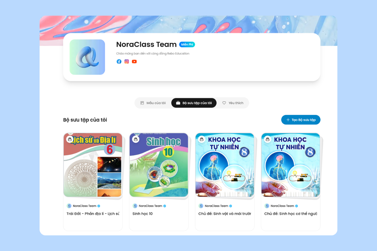 Ra mắt tính năng mới Bộ sưu tập học liệu số 3D trên NoraClass