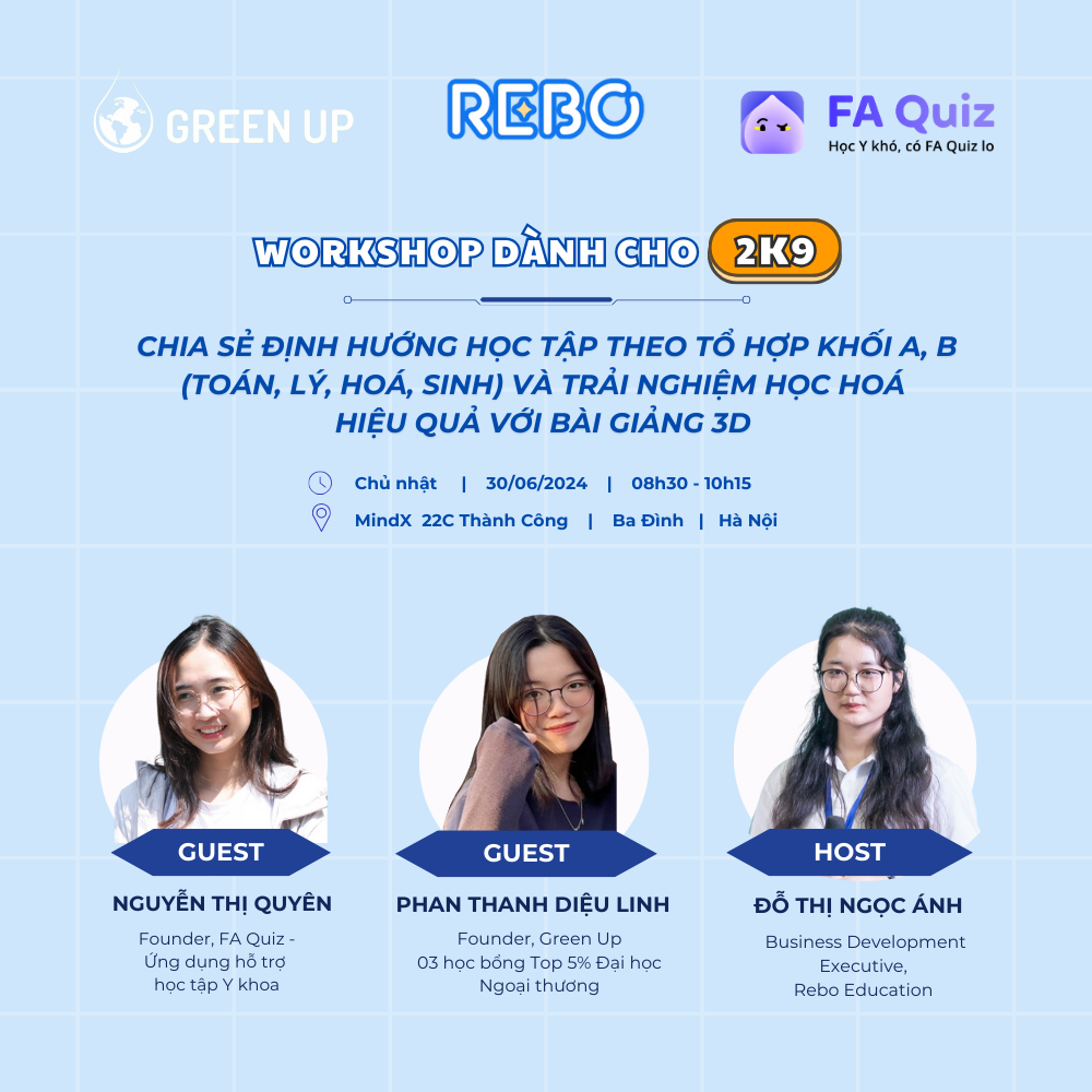 Workshop: Định Hướng Chọn Tổ Hợp Môn và Trải Nghiệm Hóa Học 3D Cùng 2K9