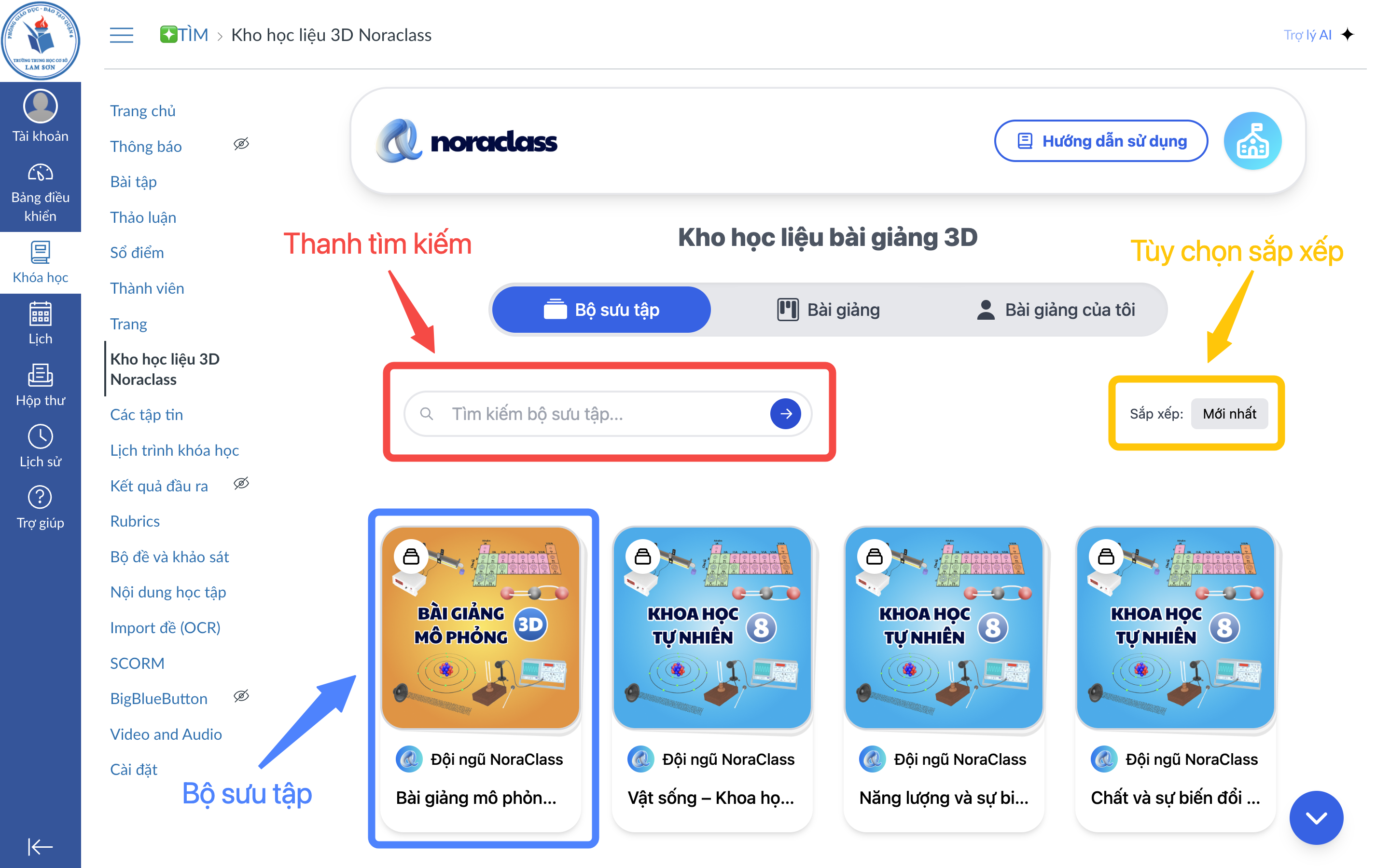 💾 Giới thiệu kho học liệu 3D NoraClass