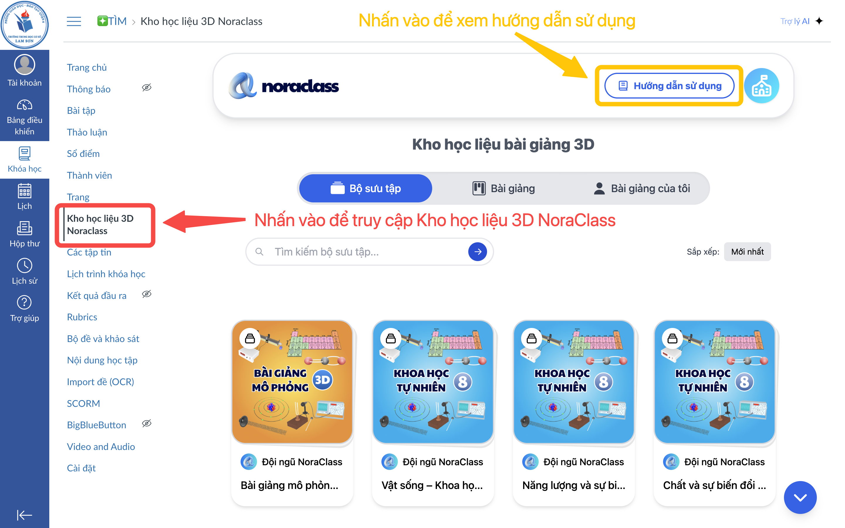 💾 Giới thiệu kho học liệu 3D NoraClass