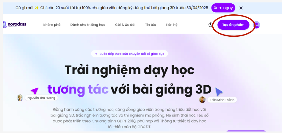 Ra mắt tính năng mới trên NoraClass: Trình quản lý Trang bài giảng 3D
