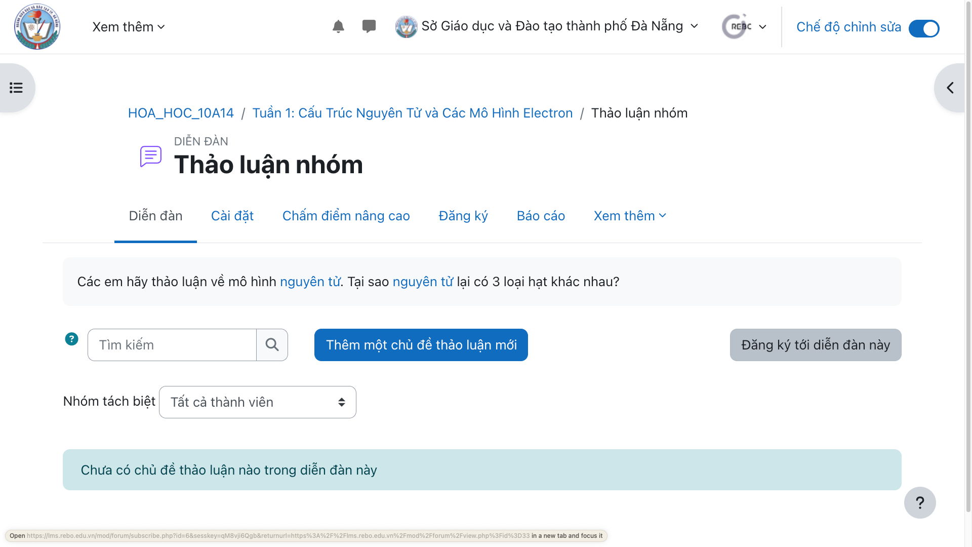 Hướng dẫn tạo thảo luận trong khóa học trên LMS
