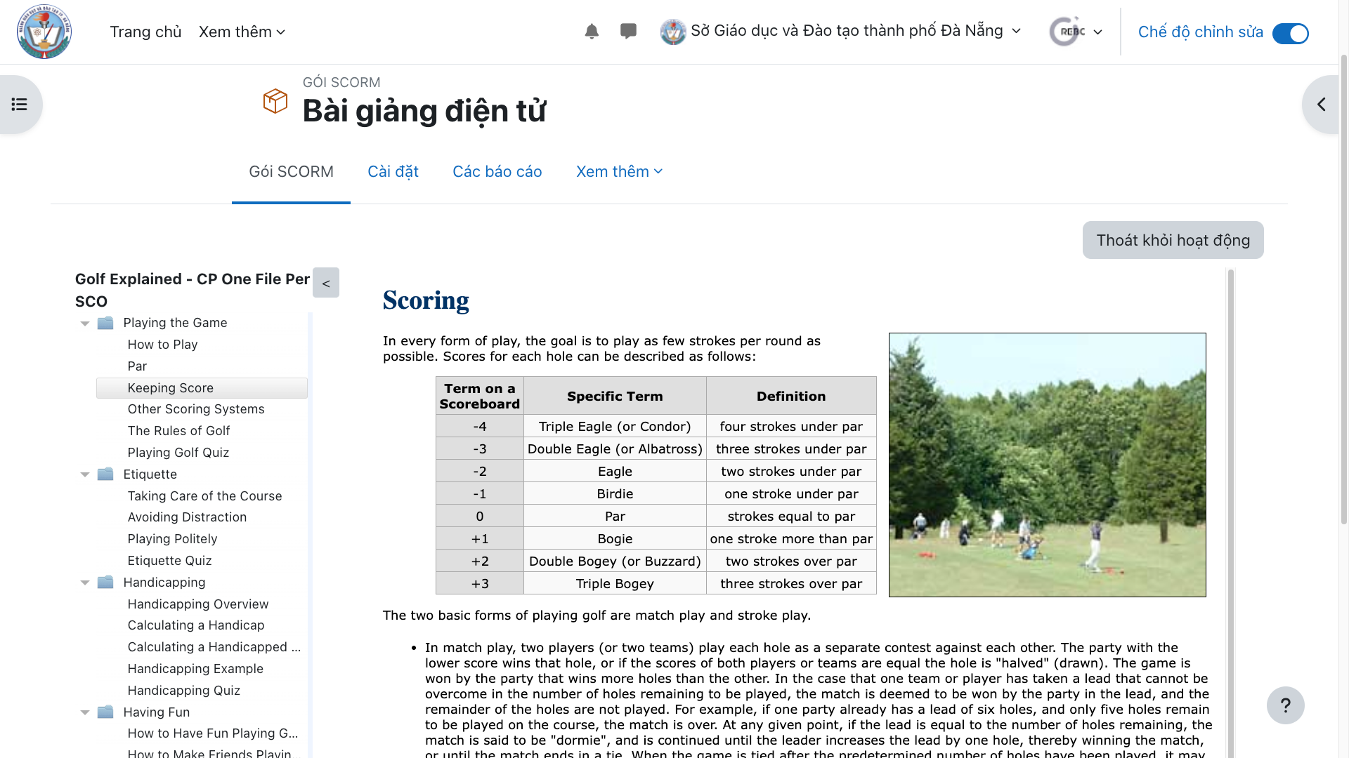 Hướng dẫn thêm bài giảng điện tử SCORM, học liệu tương tác và học liệu 3D trên LMS