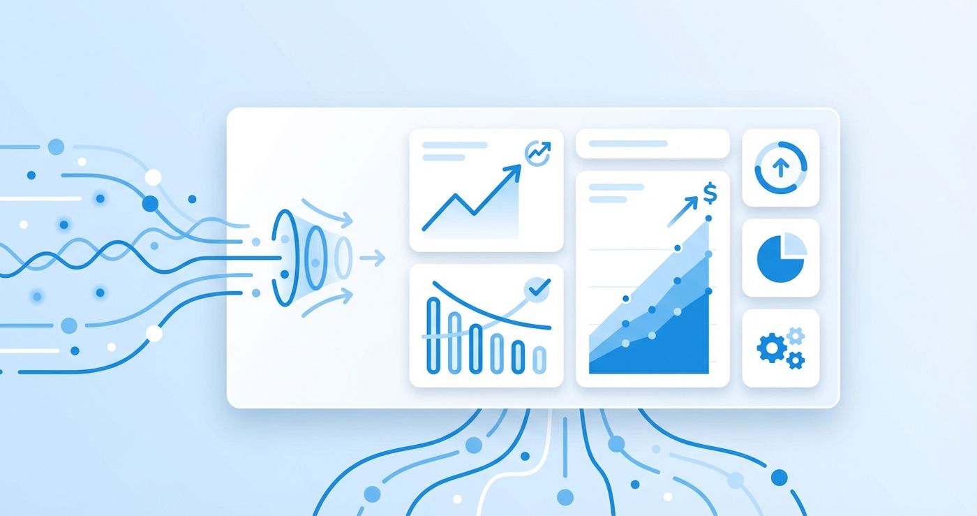 Marketing ROI dashboard showing CAC, LTV, and payback for B2B SaaS