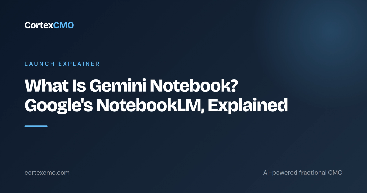 Gemini Notebook — CortexCMO launch explainer