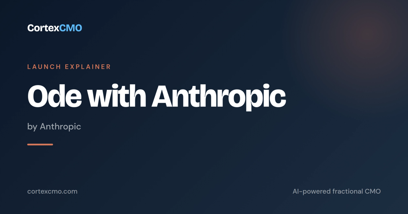 Ode with Anthropic — CortexCMO launch explainer