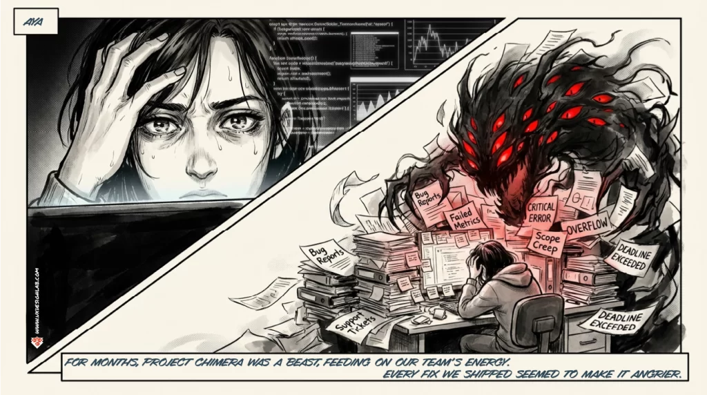 A stressed designer overwhelmed by 