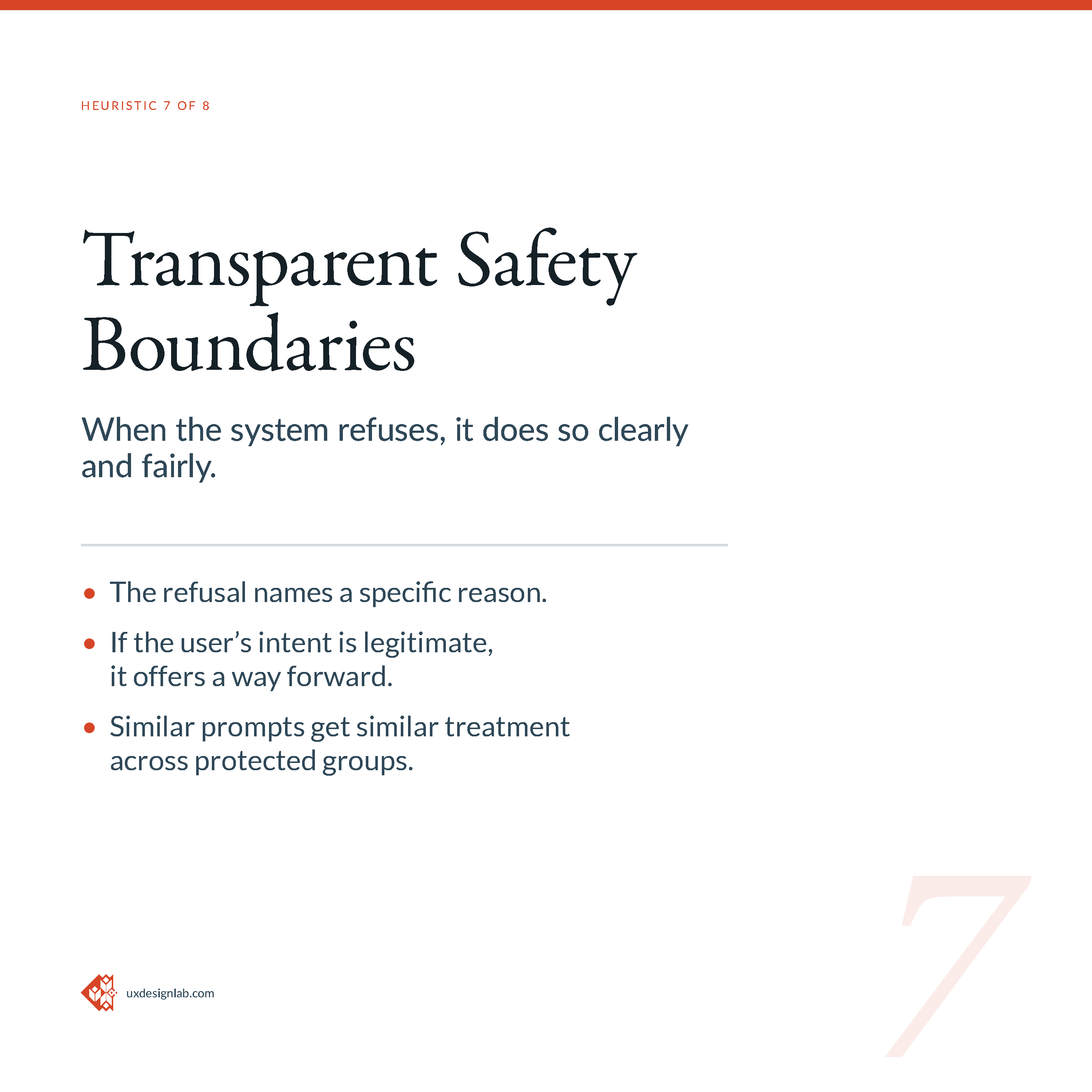 Heuristic 7-Transparent Safety Boundaries