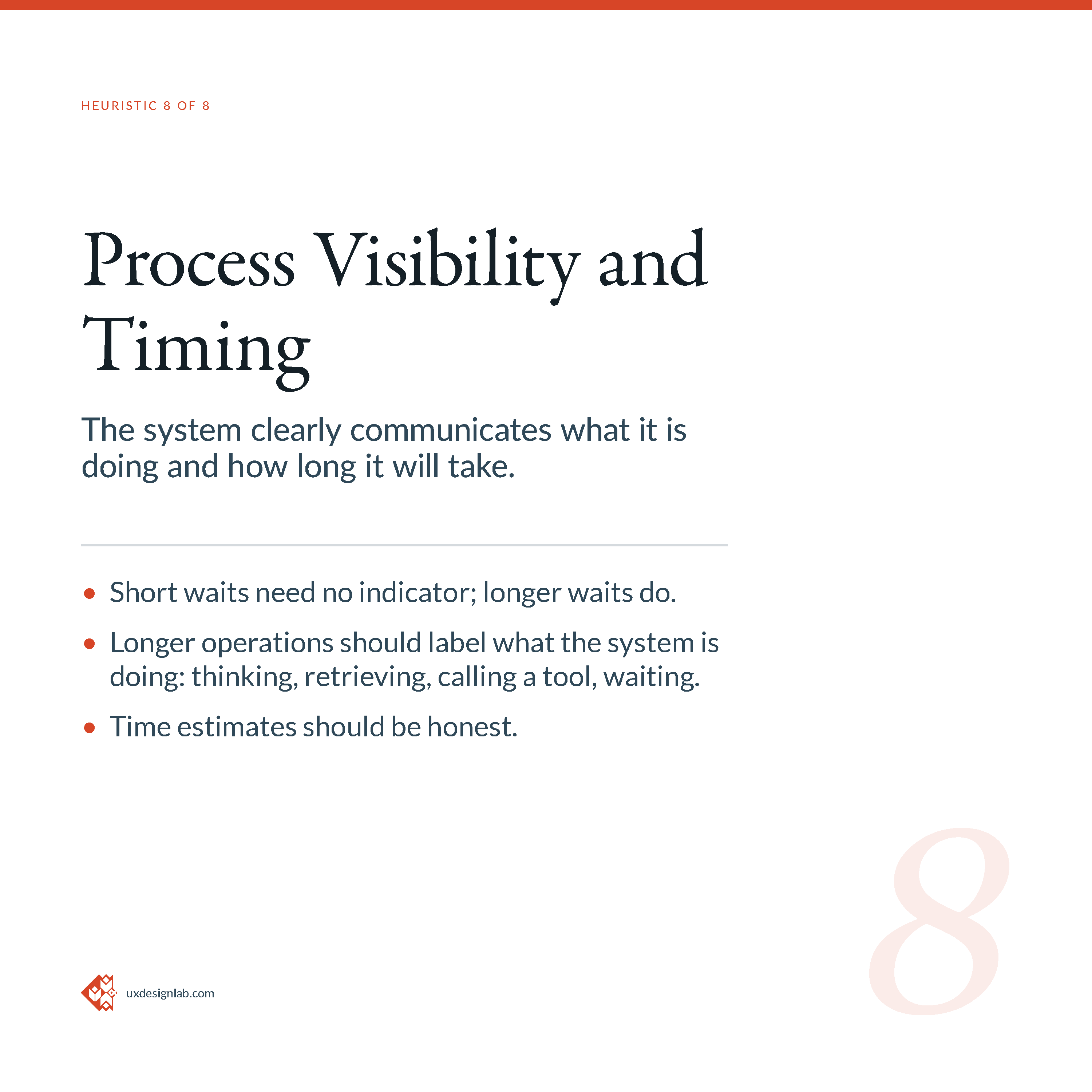 Heuristic 8-Process Visibility and Timing