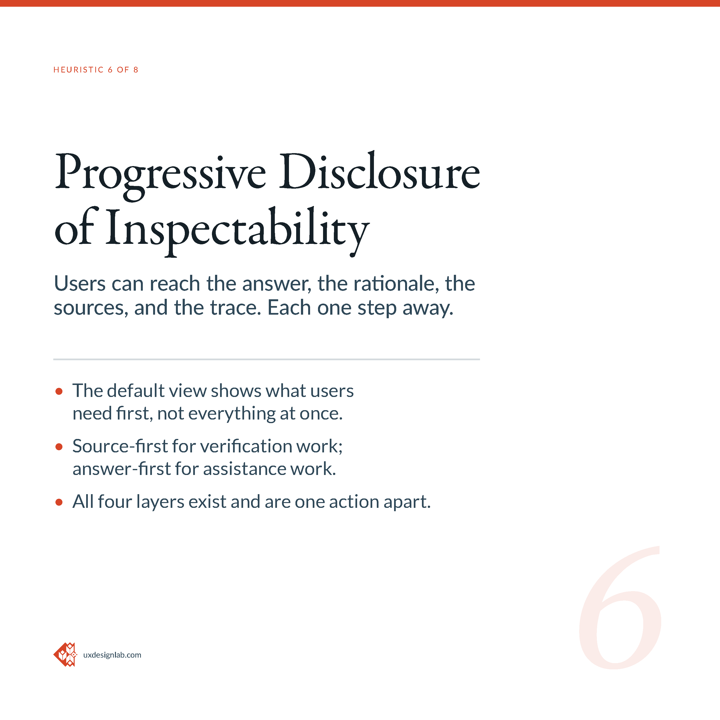 Heuristic 6-Progressive Disclosure of Inspectability