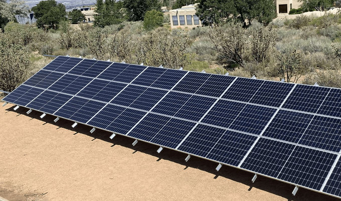 Ground mount solar panels are typically considered separate structures.
