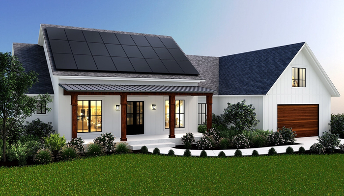 black solar panels on the roof of a home