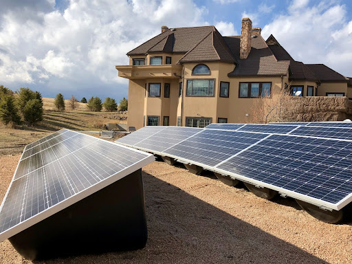 ballasted solar racking outside a residential area