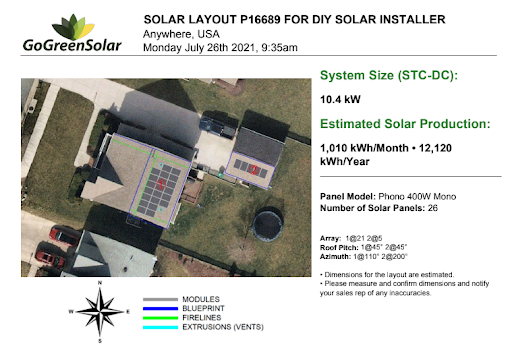 solar layout for DIY solar installation