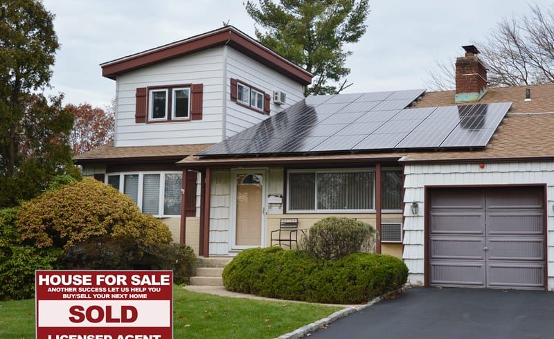 Home for sale with solar panels