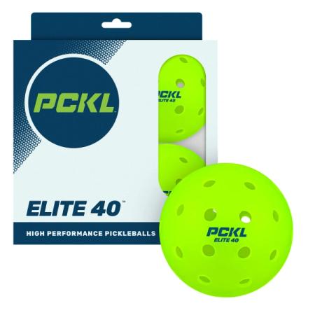 Image of the PCKL Elite 40 pickleball ball in its packaging
